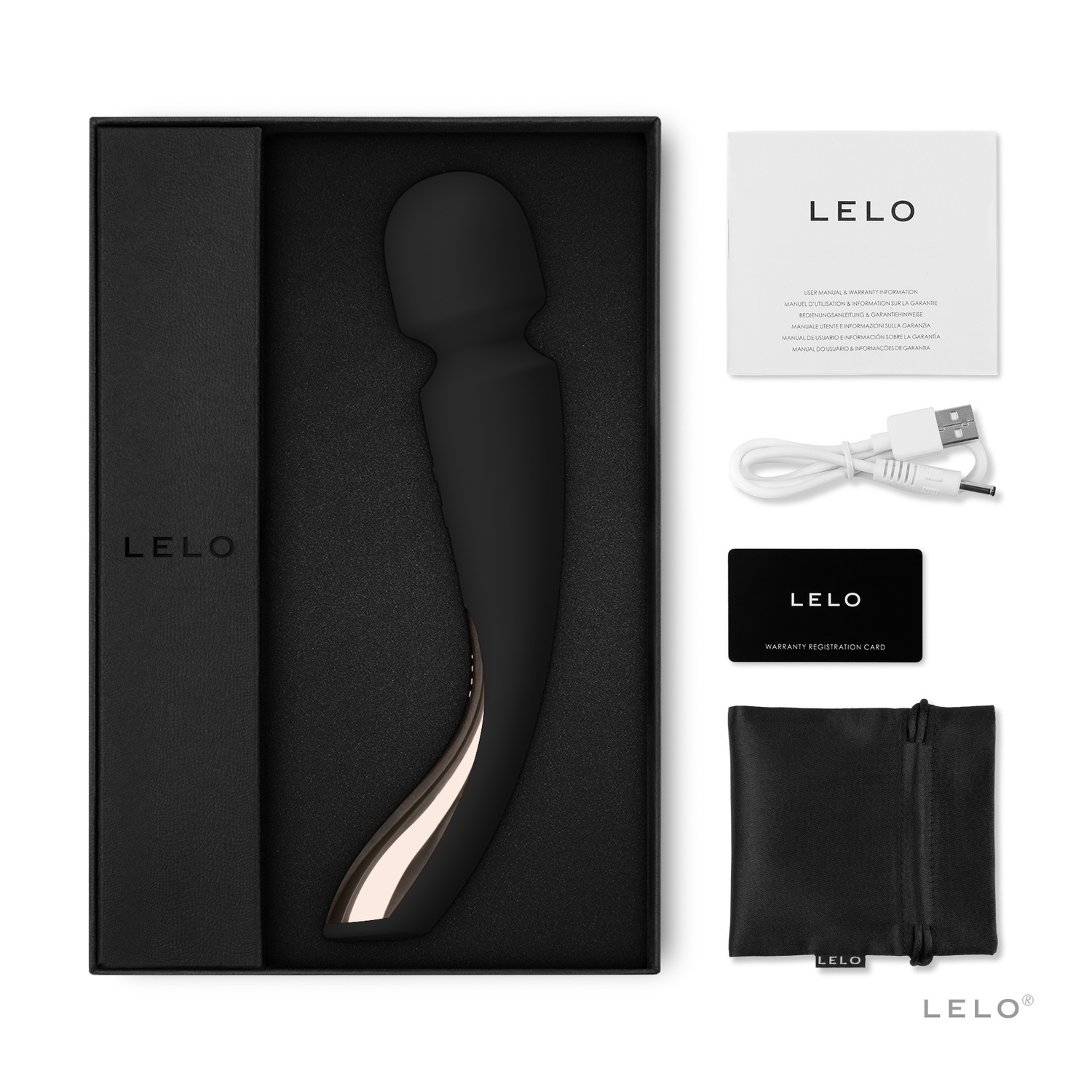 Вибромассажер Lelo Smart Wand 2 Medium, 21 см (черный)