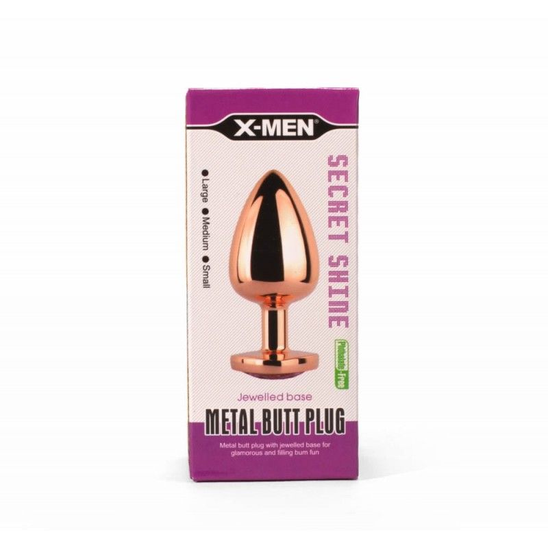 Korek analny X-Men Secret Shine, 8,2cm (różowy)
