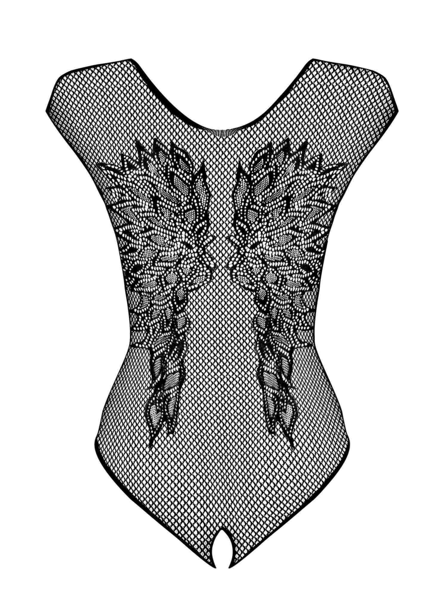 Эротическое боди с вышитыми крыльями Obsessive B112 S/M/L (черный)