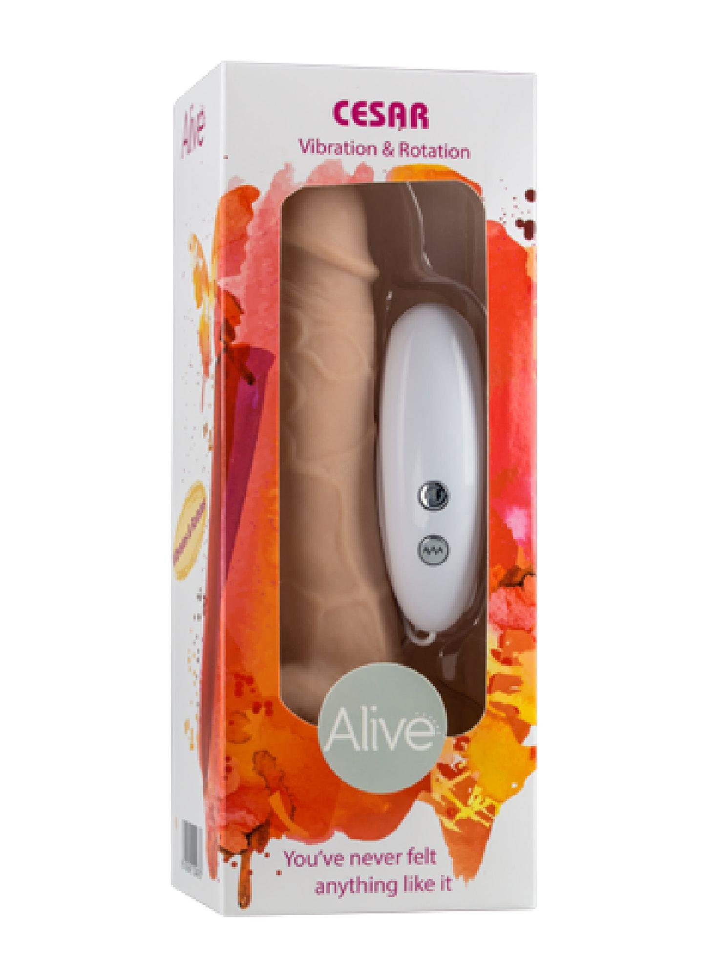 Вибратор Alive Cesar Vibration & Rotation, 17.5 см (телесный)