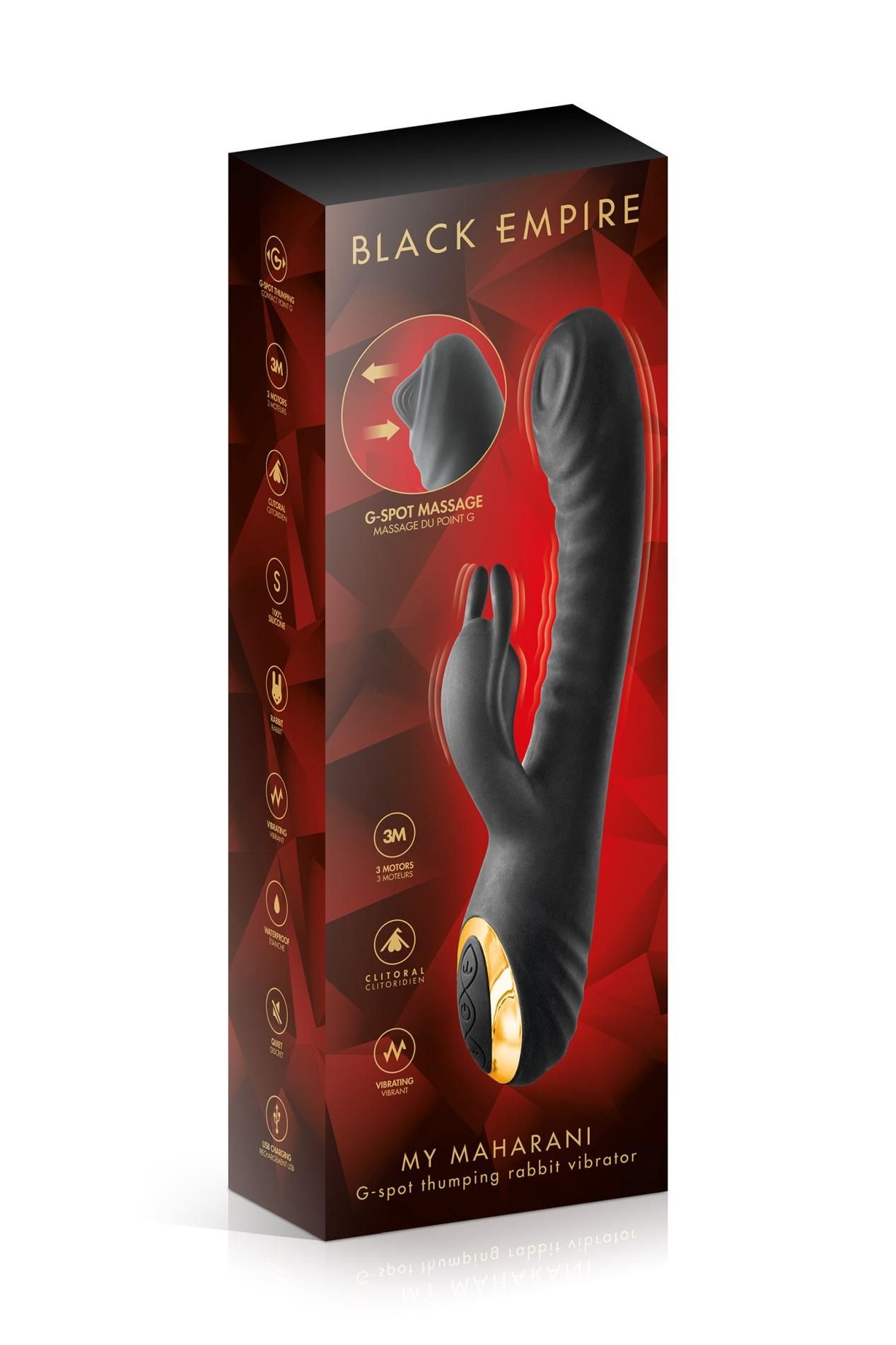 Вибратор-кролик Black Empire My Maharani, 22.5 см (черный)