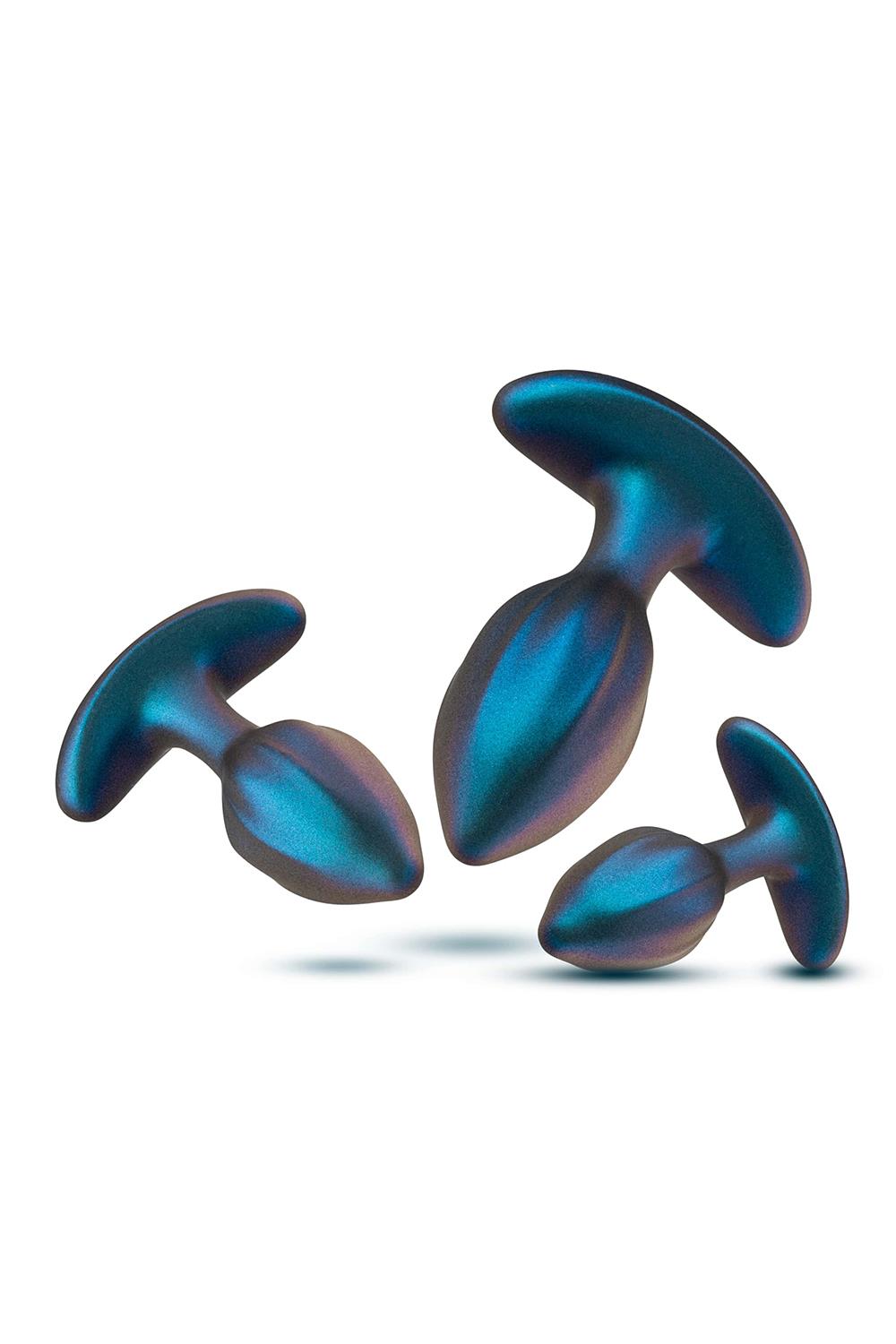 Zestaw korków analnych Anal Adventures Matrix Cosmos Plug Kit, 3 szt (niebieski)