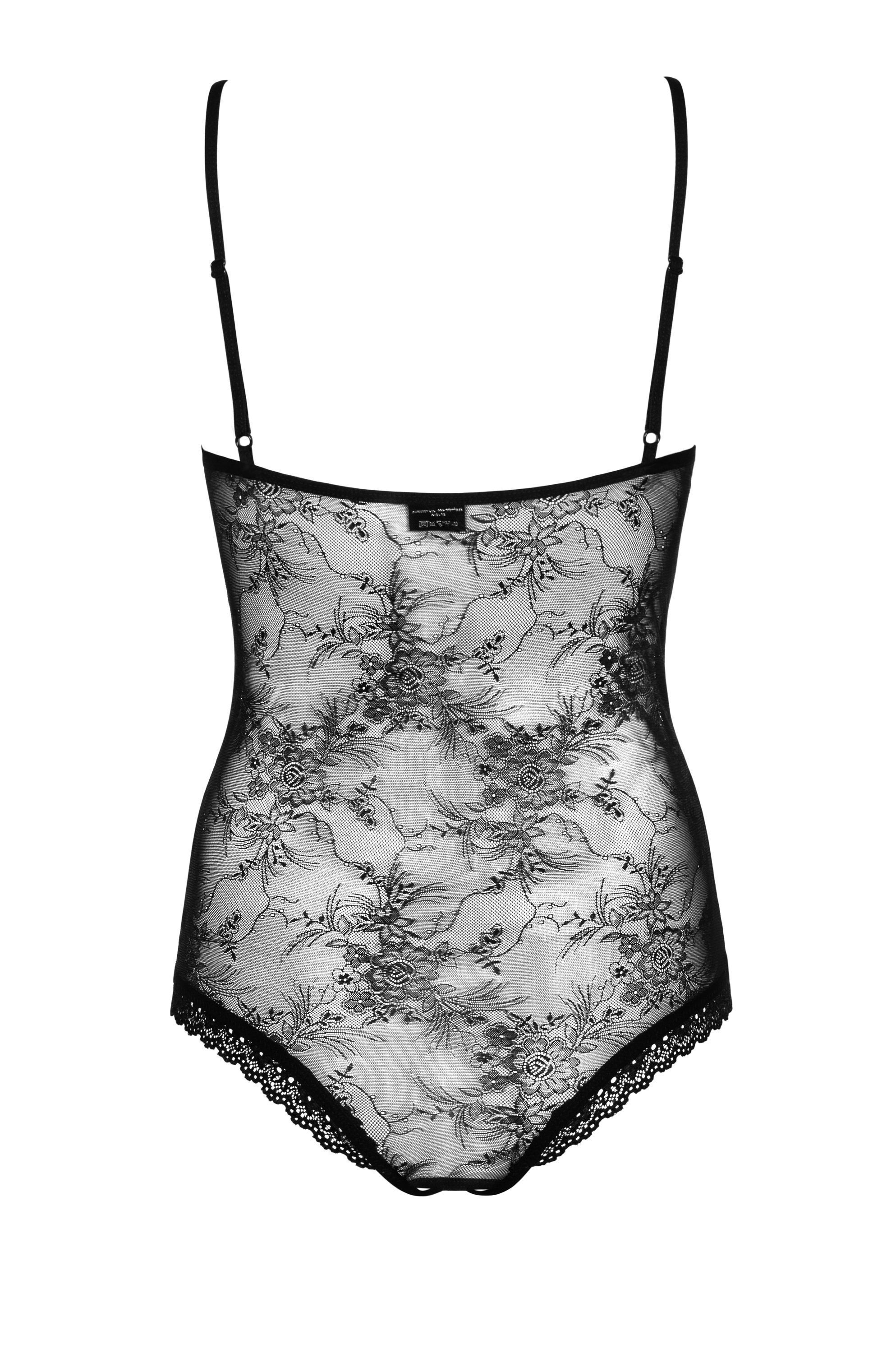 Боди с открытой промежностью Obsessive Slevika, S/M (черный)