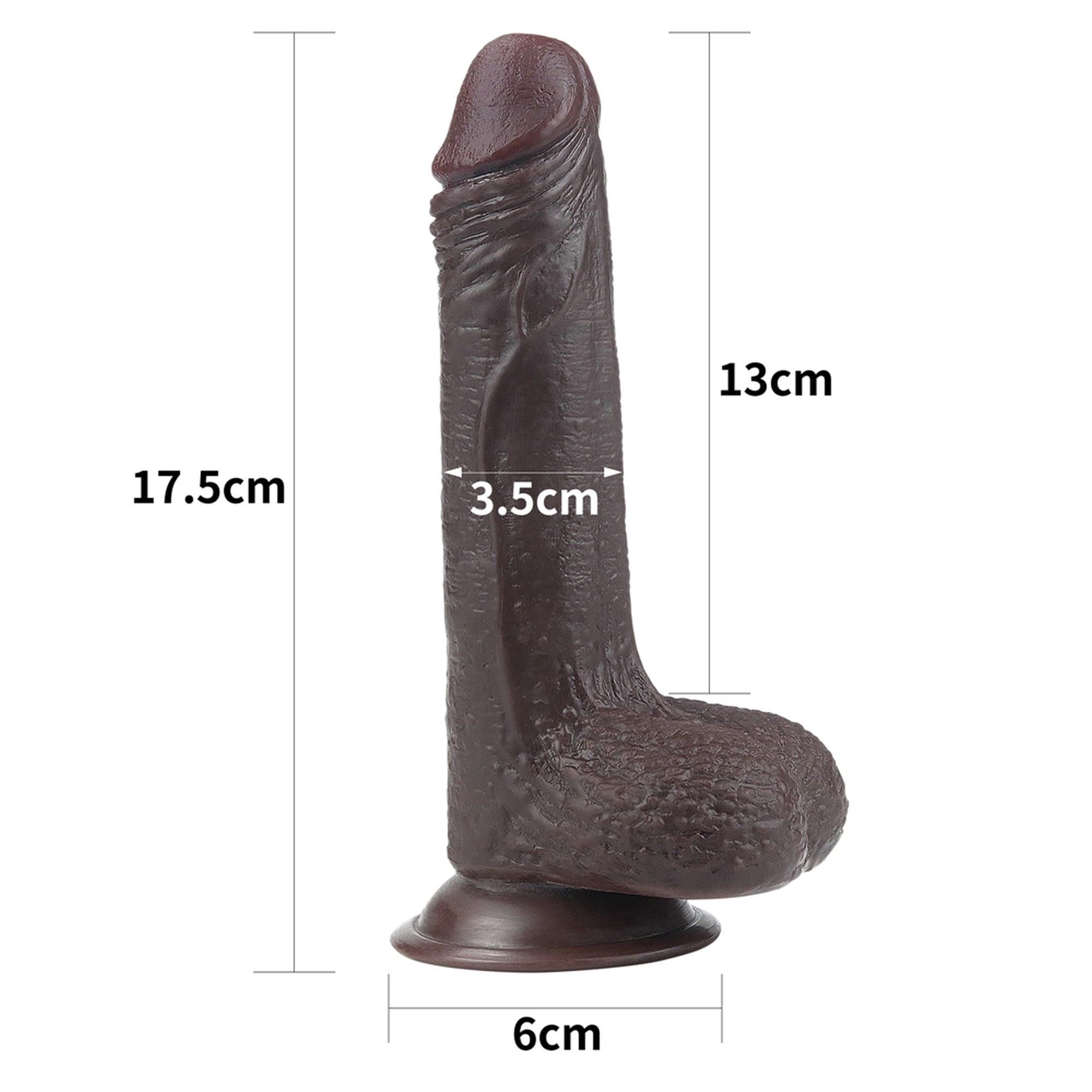 Фаллоимитатор с присоской LoveToy Sliding-Skin Dildo 7, 17,5 см (коричневый)