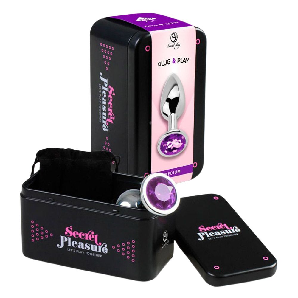 Korek analny Secret Play M, 8,5 cm (fioletowy)