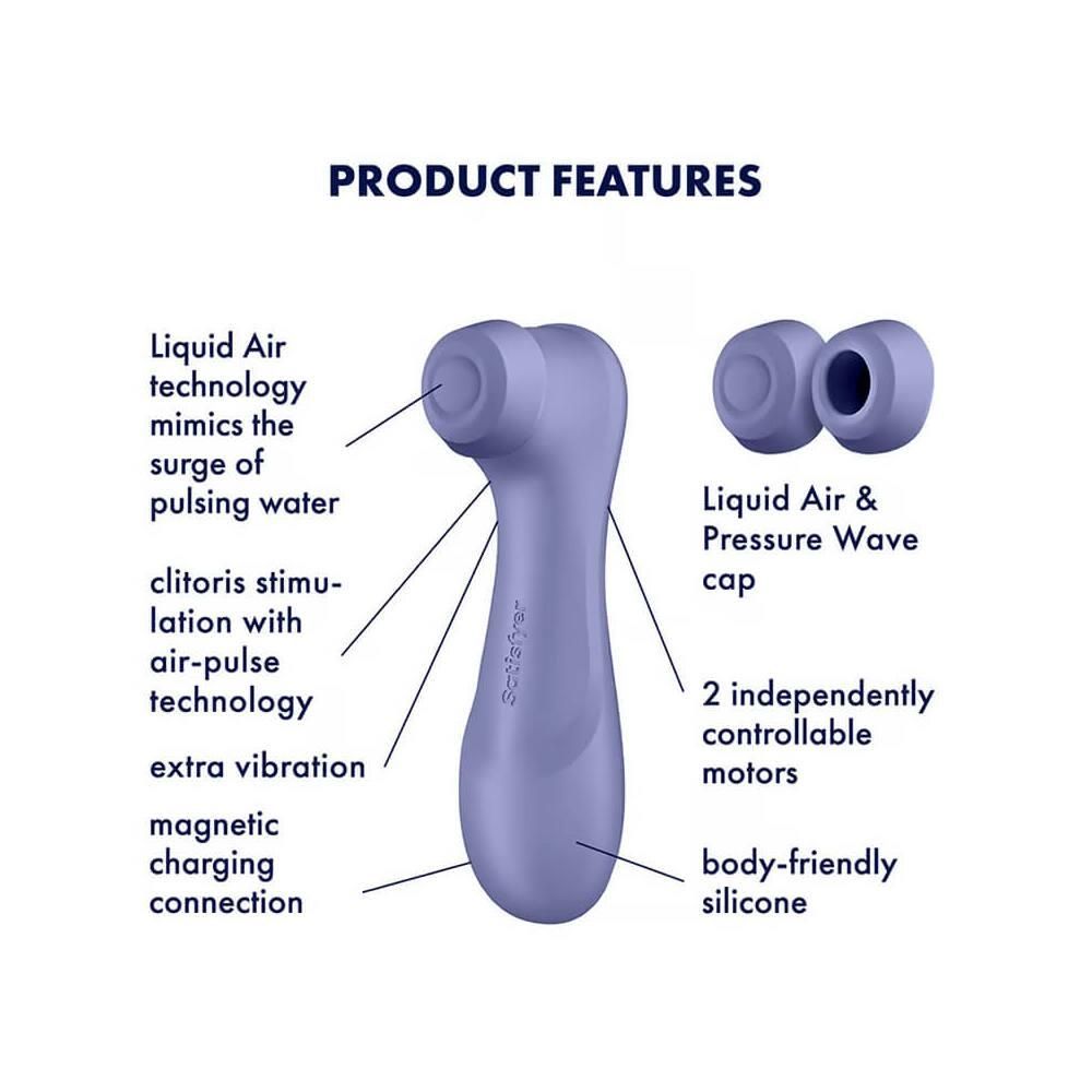 Вакуумний стимулятор клітора з вібрацією Satisfyer Pro 2 Generation 3 with Liquid Air (фіолетовий)
