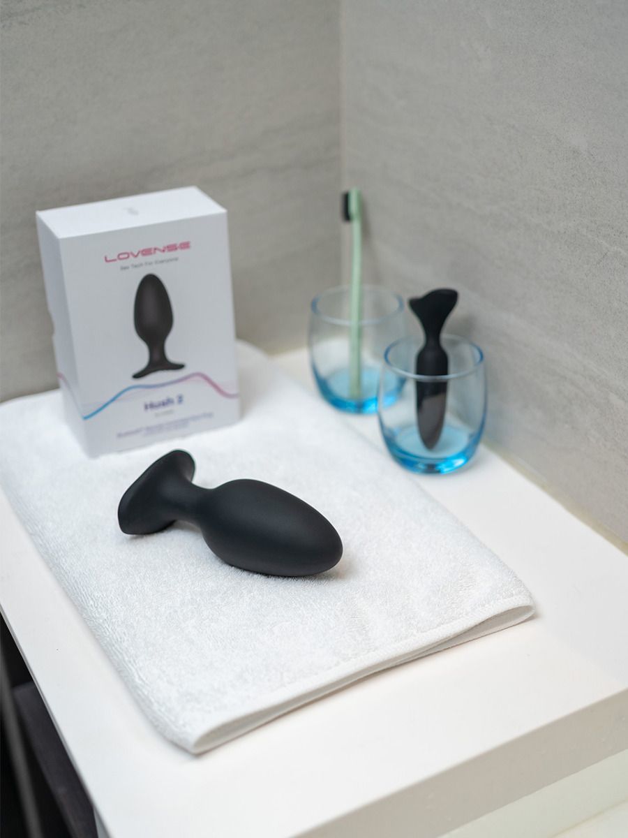 Korek analny Lovense Hush 2 L, 15 cm (czarny)