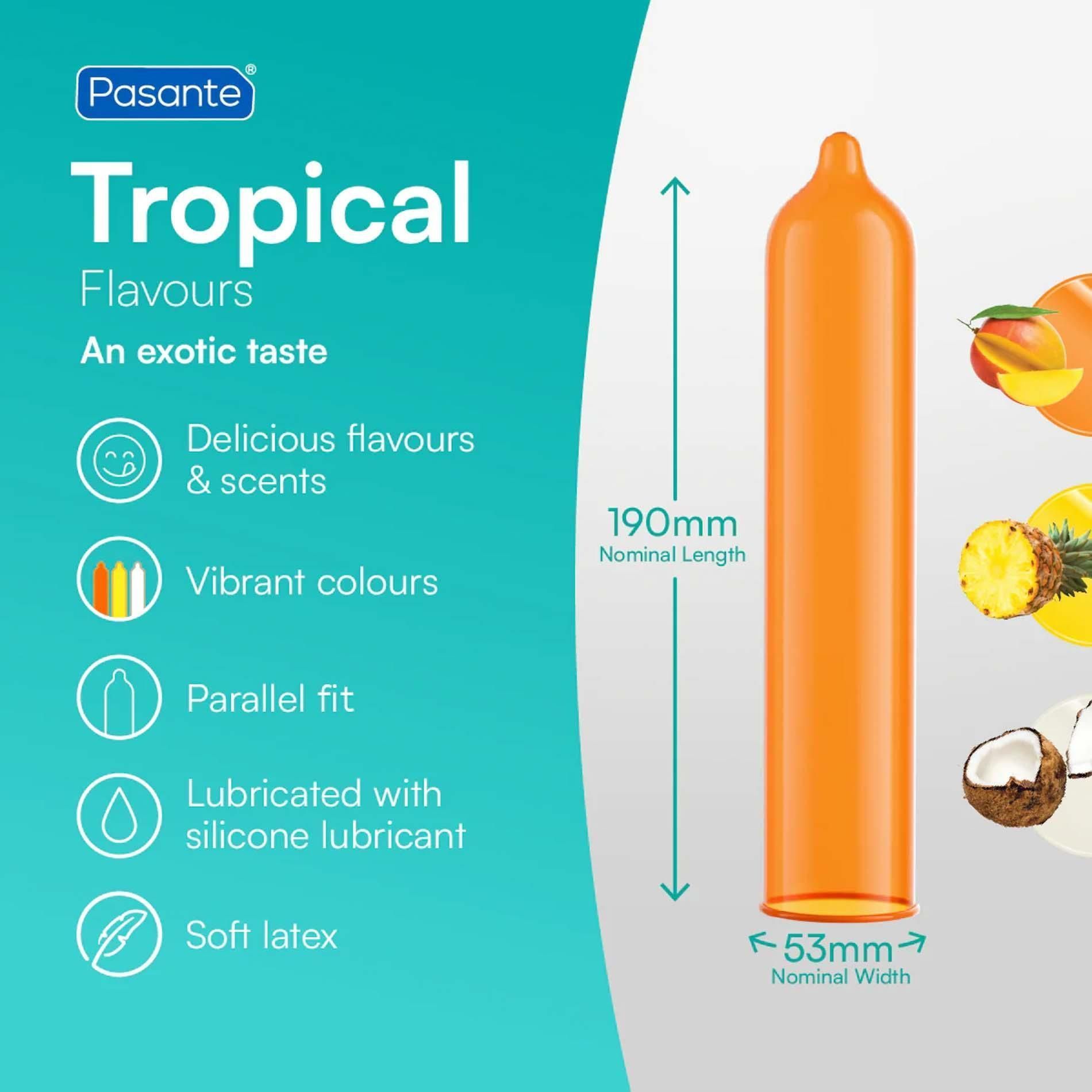 Презервативи Pasante Tropical, 144 шт