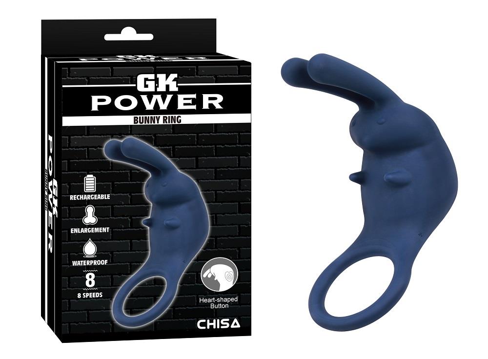 Эрекционное кольцо GK Power Bunny Ring, 11.8 см (синий)