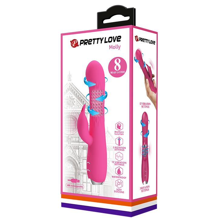 Вибратор-кролик Pretty Love Molly, 20.5 см (розовый)