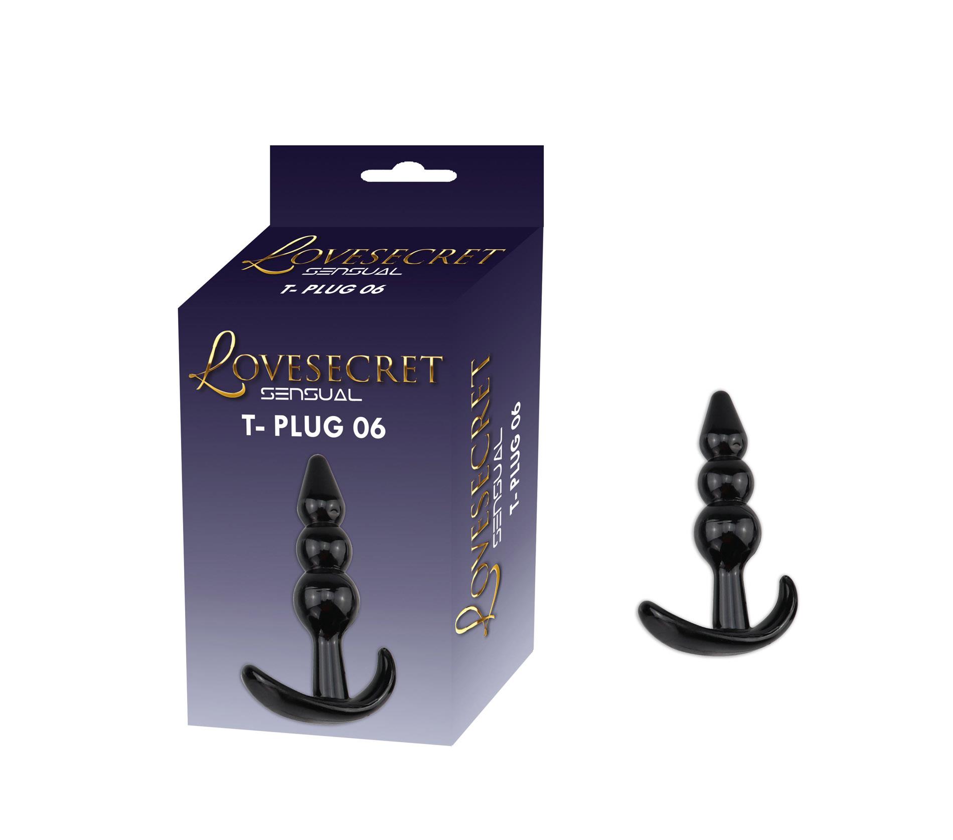 Korek analny Lovesecret Sensual T-Plug 06, 9,3 cm (czarny)
