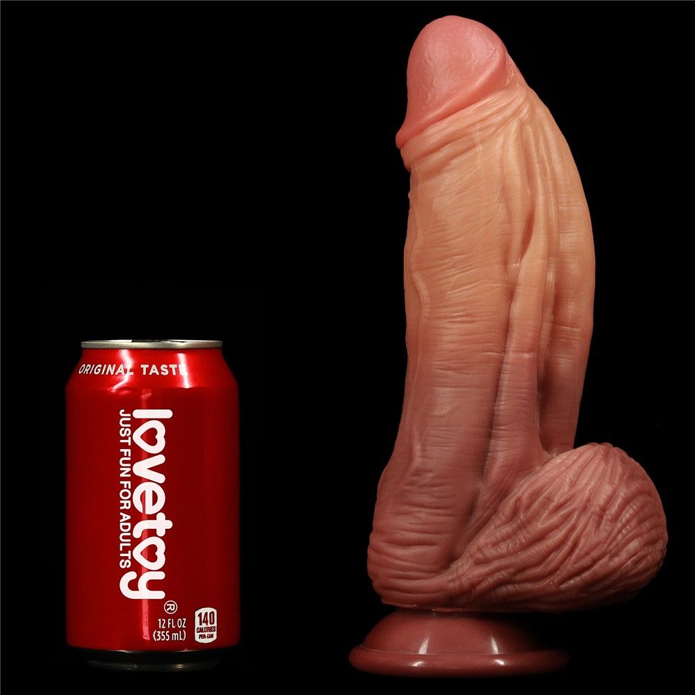 Фаллоимитатор LoveToy Dual layered Platinum Silicone, 24,5 см (телесный)