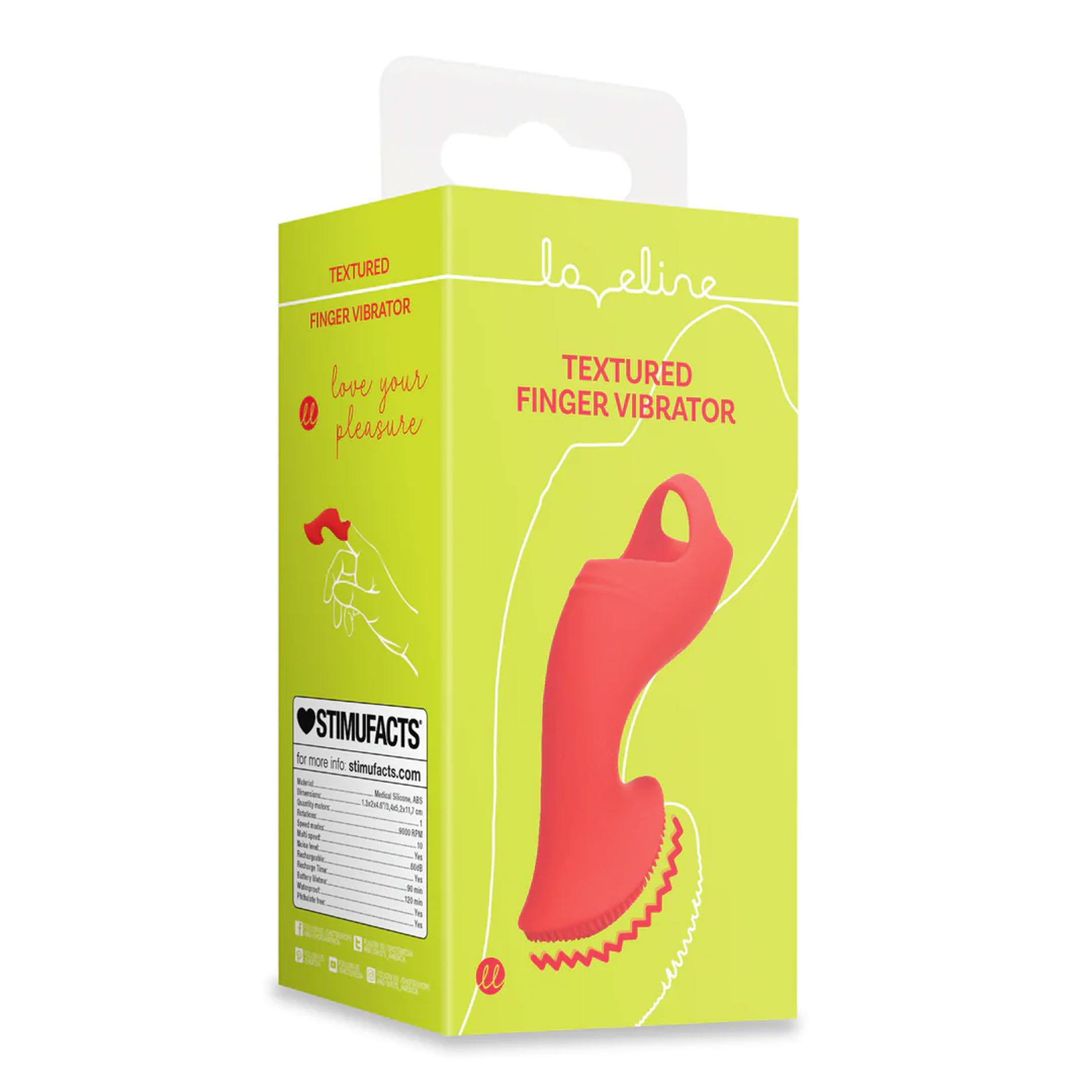 Вибратор на палец Loveline Textured Finger, 11.7 см (красный)