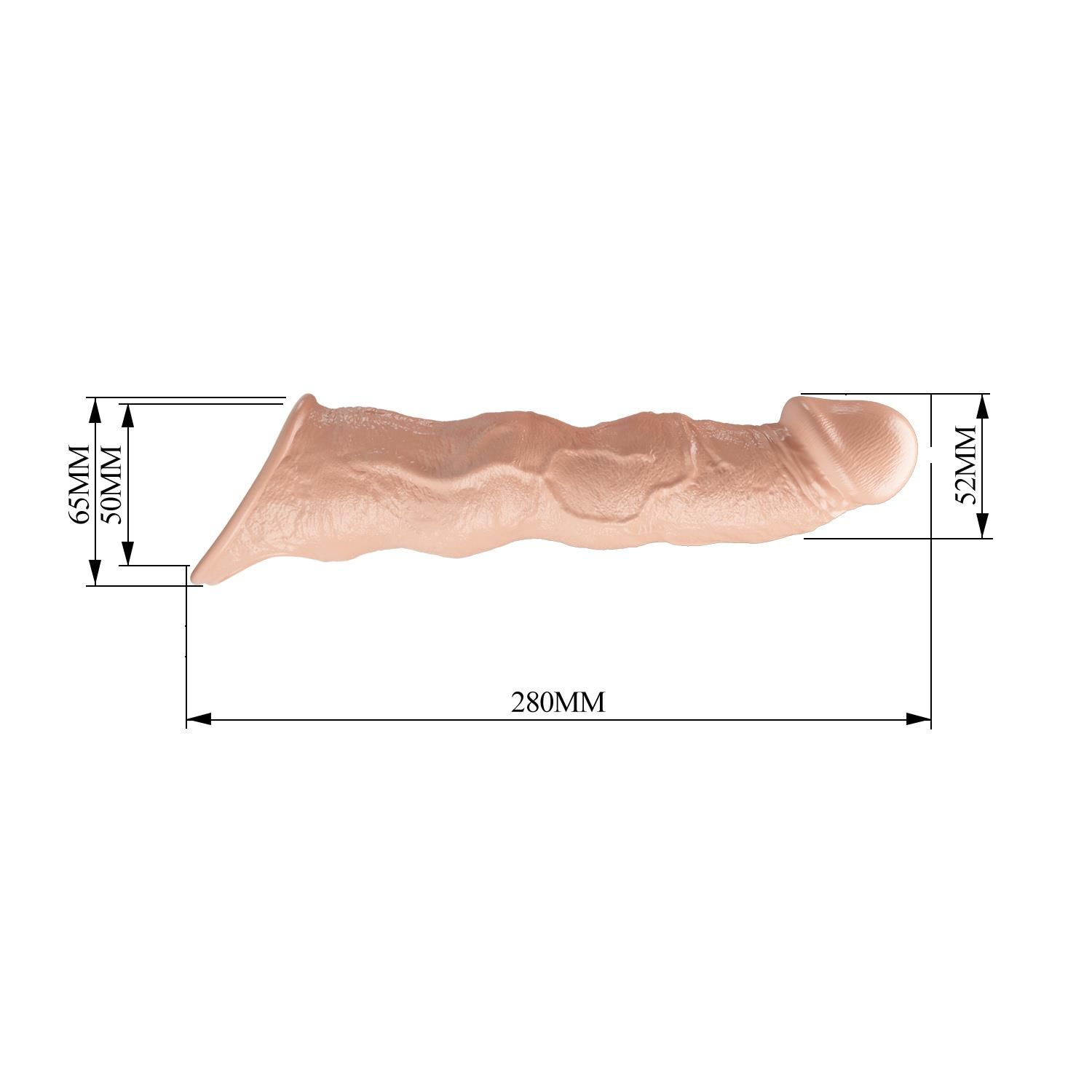 Насадка на пенис Pretty Love Extension Penis Sleeve Blocks, 28 см (телесный)