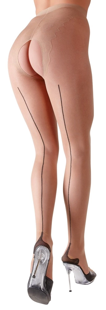 Колготки з відкритим пахом Cottelli Legwear, 3 (бежевий)