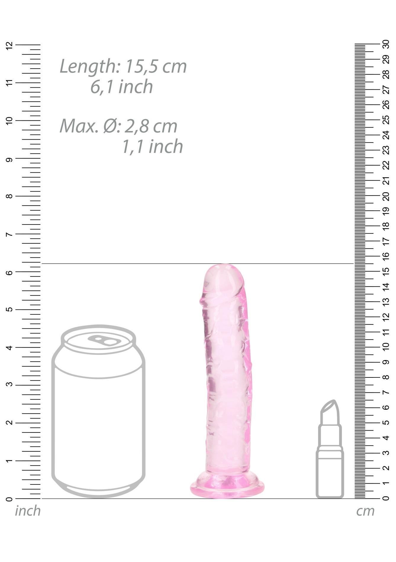 Фаллоимитатор RealRock Straight Realistic 6'', 15.5 см (розовый)