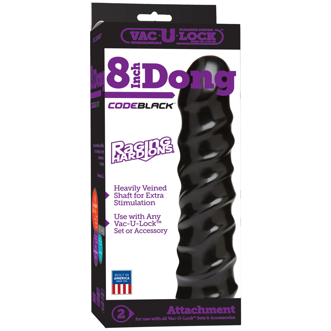 Фаллоимитатор Vac-U-Lock CodeBlack 8 Inch, 20 см (черный)