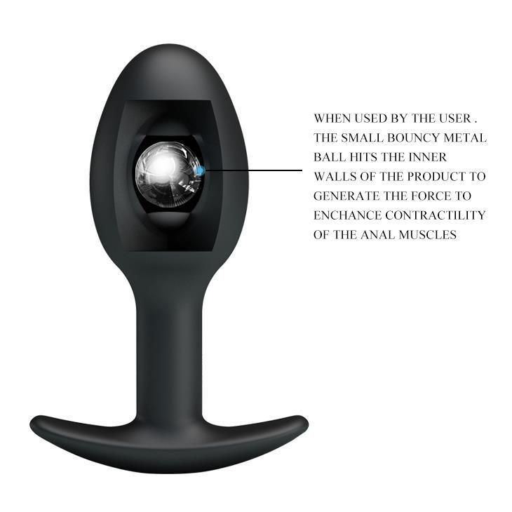 Korek analny Pretty Love Silicone Anal Plug, 8,4 cm (czarny)