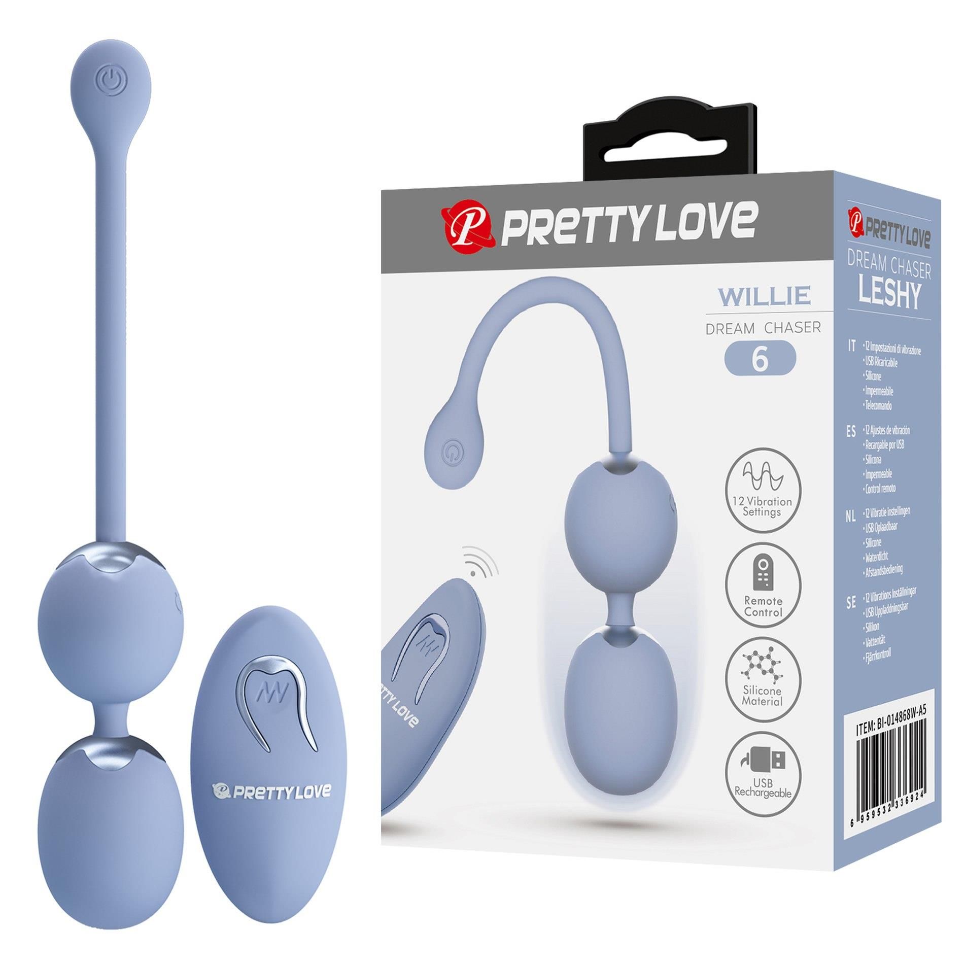 Вагинальные шарики Pretty Love Willie, 20,5 см (голубой)