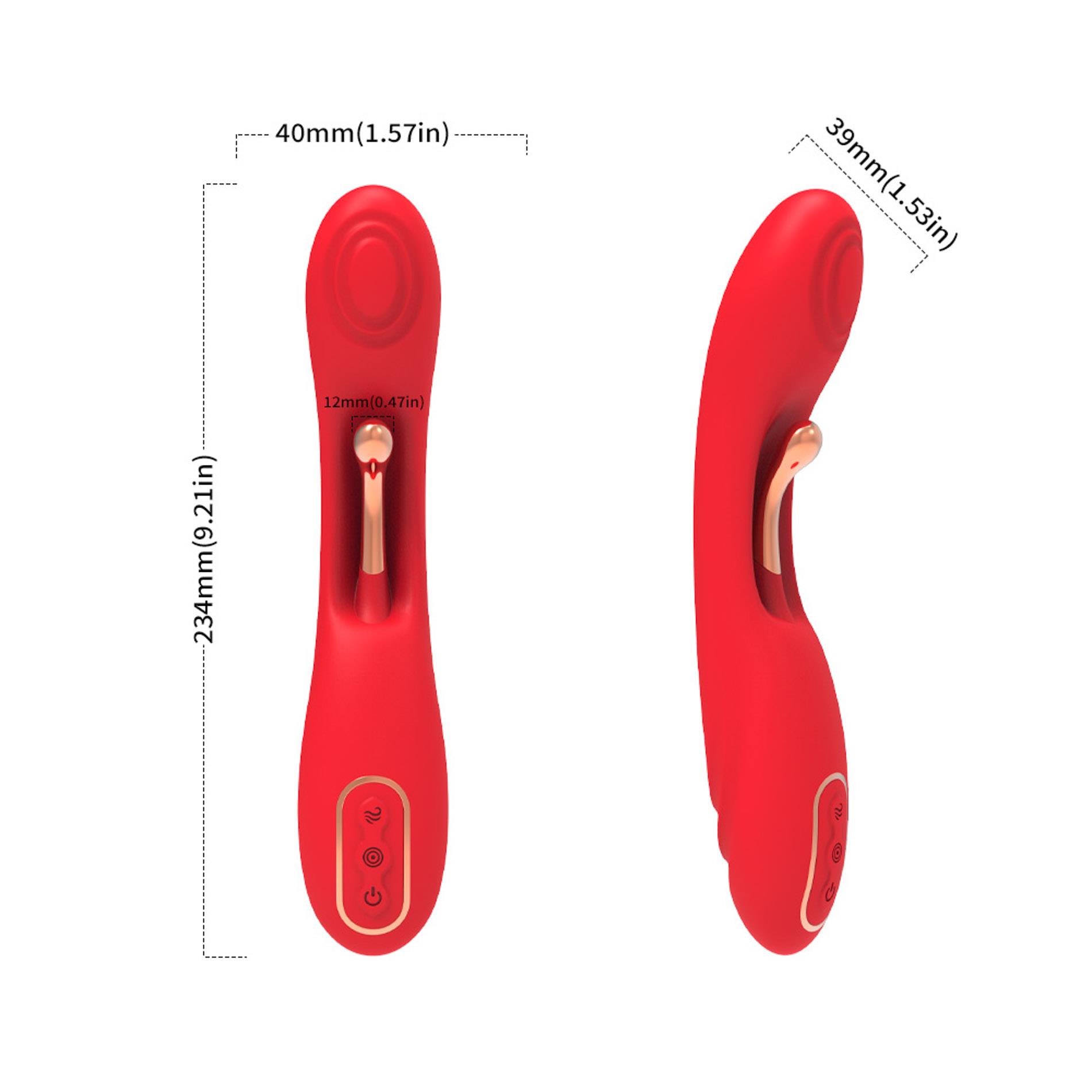 Вибратор B - Series Joy Fishhook Red Dual, 23.4 см (красный)