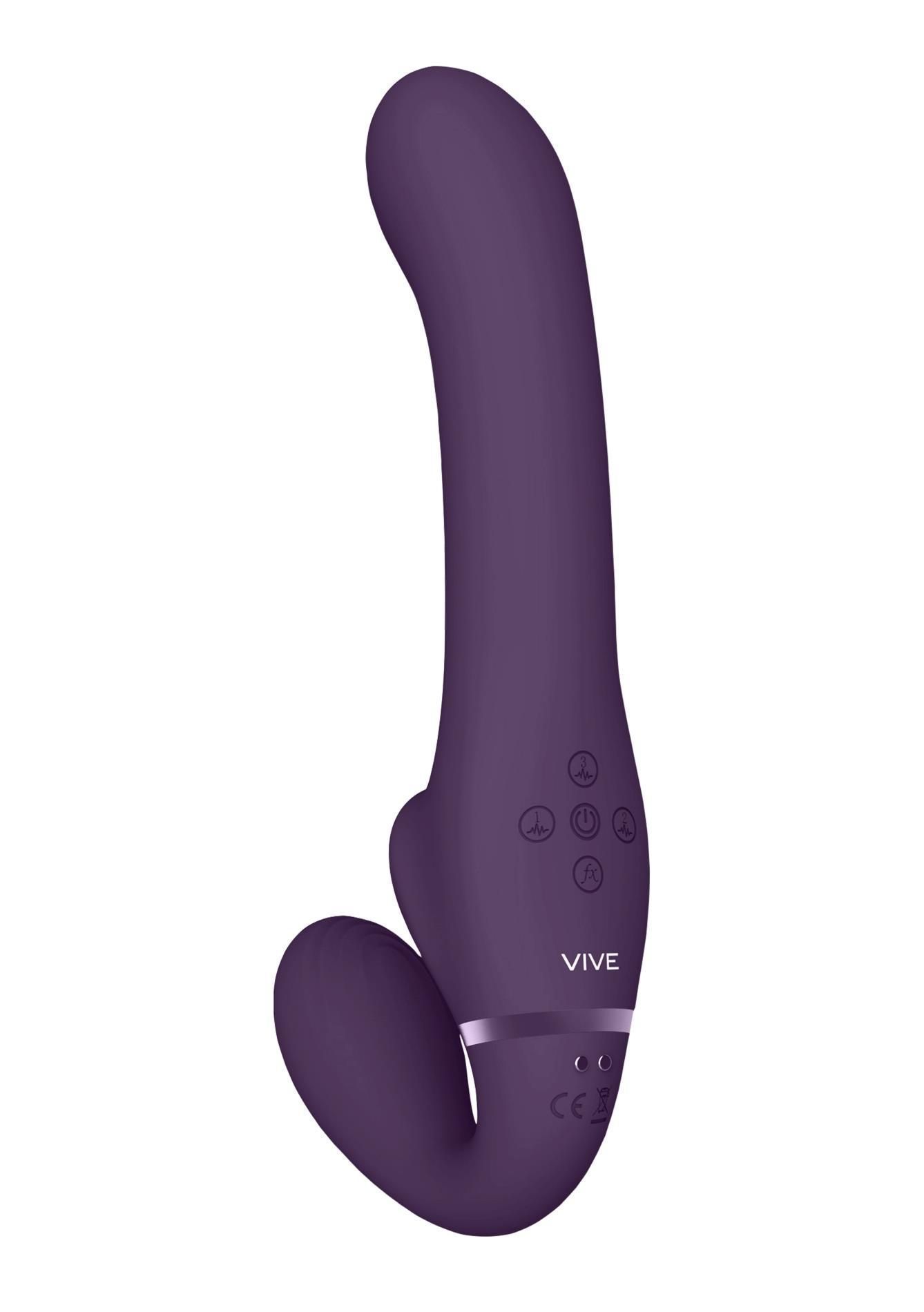 Страпон Vive Vive Ai Air Wave Tickle, 23.5 см (фиолетовый)