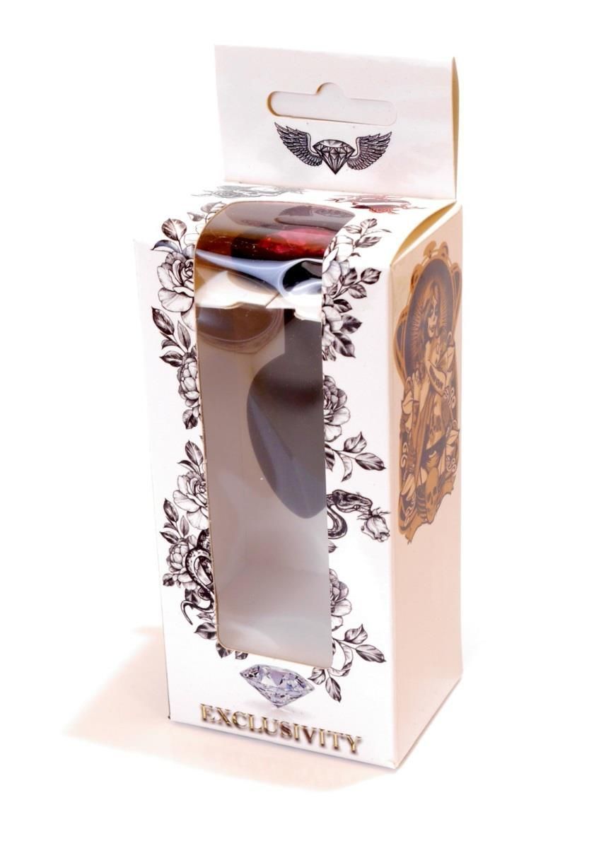 Силиконовая анальная пробка с кристаллом Boss Plug Jewellery, 8 см (розовый)