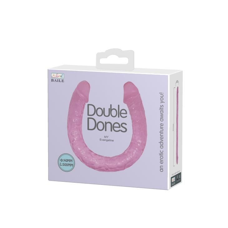 Двухсторонний фаллоимитатор Double Dong Slender Bender, 48,5 см (розовый)
