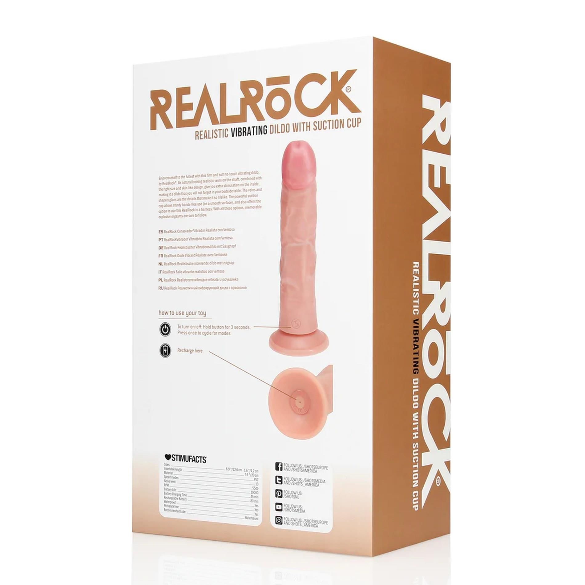 Вибратор RealRock Regular Curved Cock, 20.5 см (телесный)