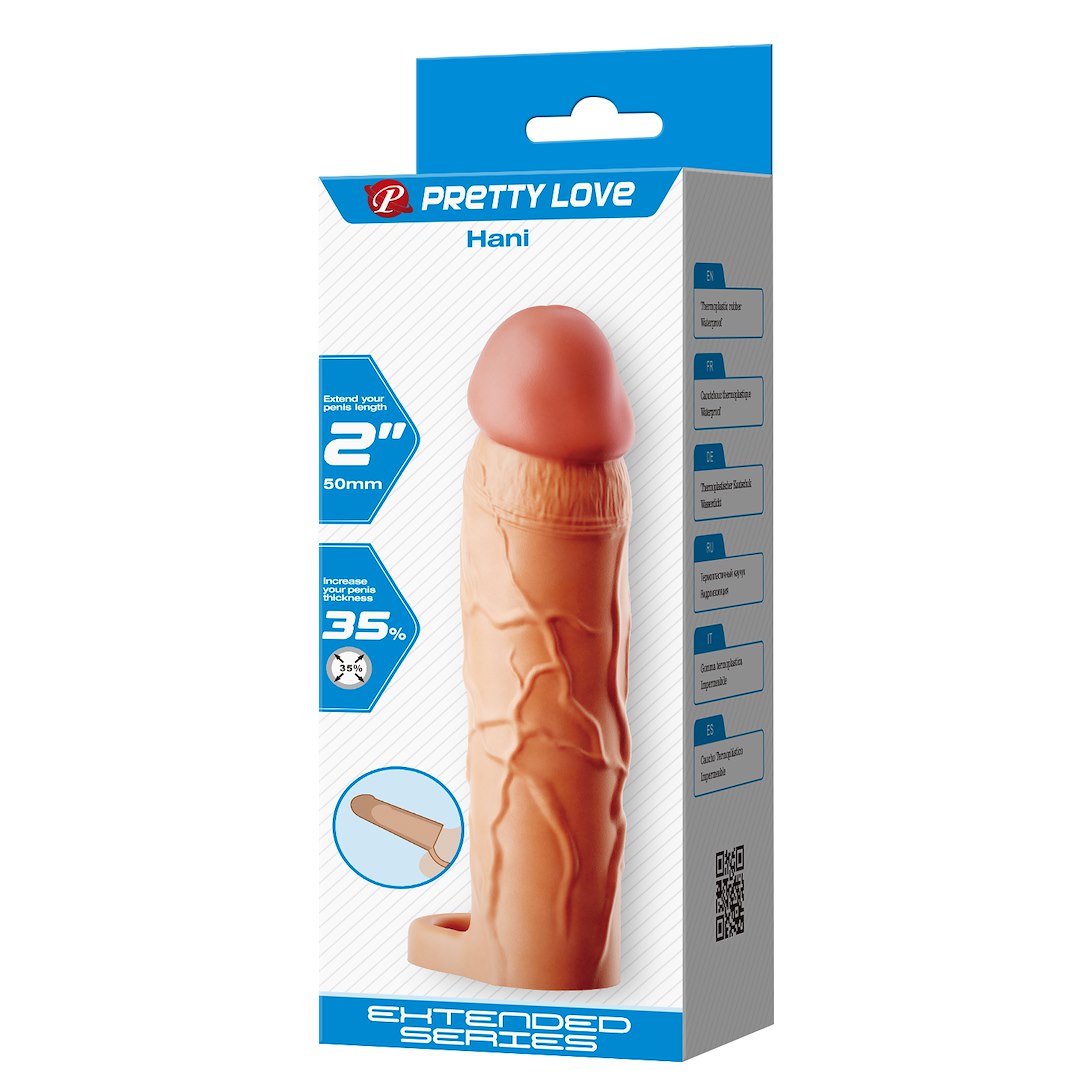 Насадка на пенис Pretty Love Hani 2", 18 см (телесный)