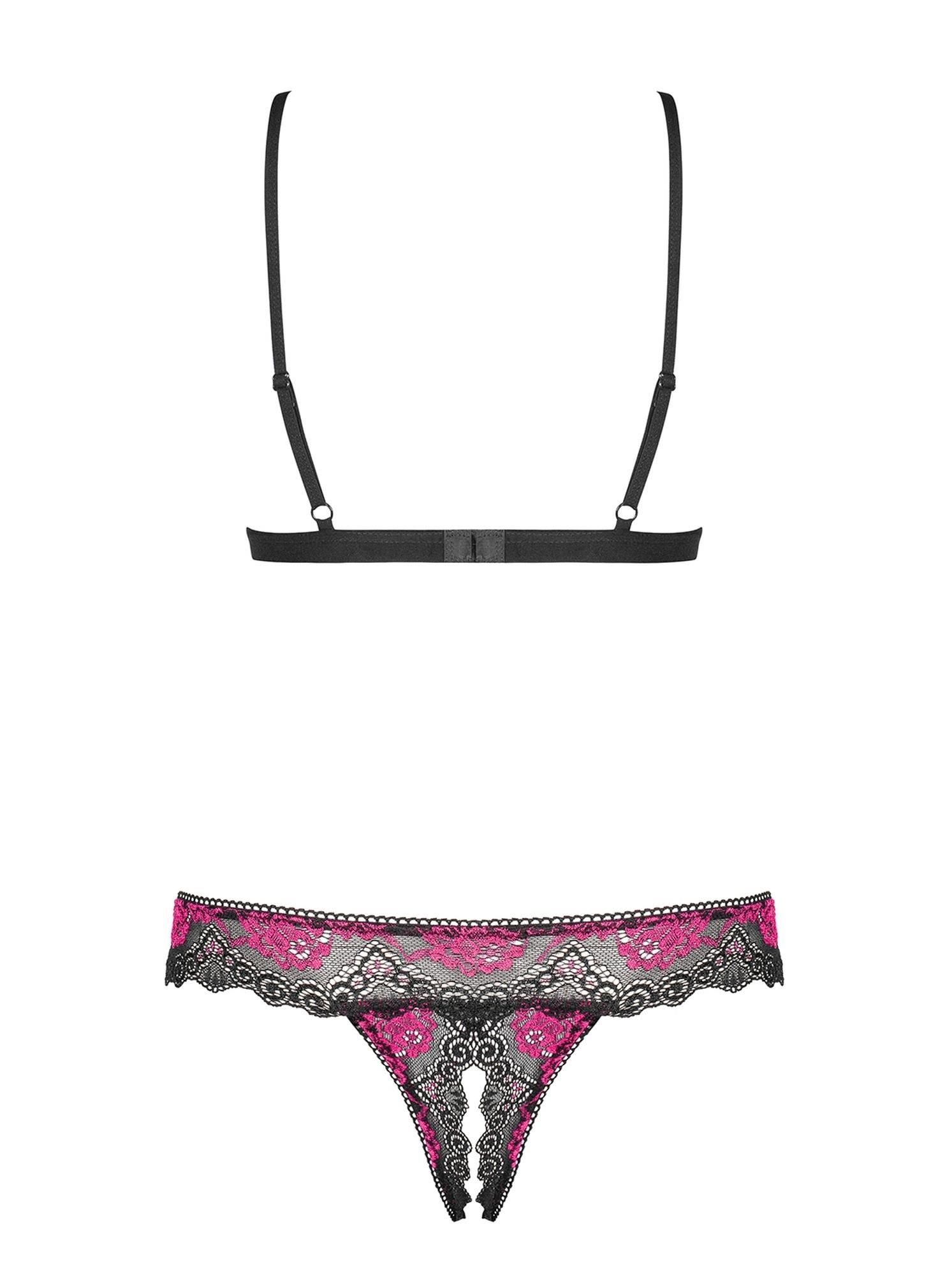Эротический комплект Obsessive Tulia, L/XL (черный)
