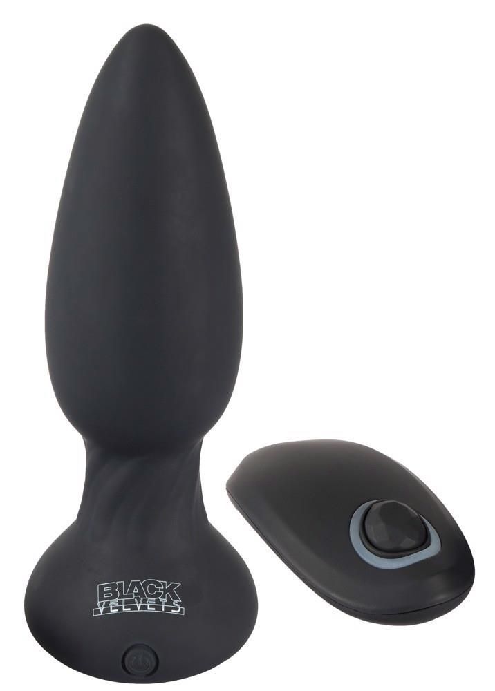 Анальна пробка Orion Black Velvets RC Shaking Plug, 14,2 см (чорний)