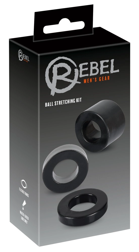 Rebel - Zestaw pierścieni erekcyjnych, Czarny