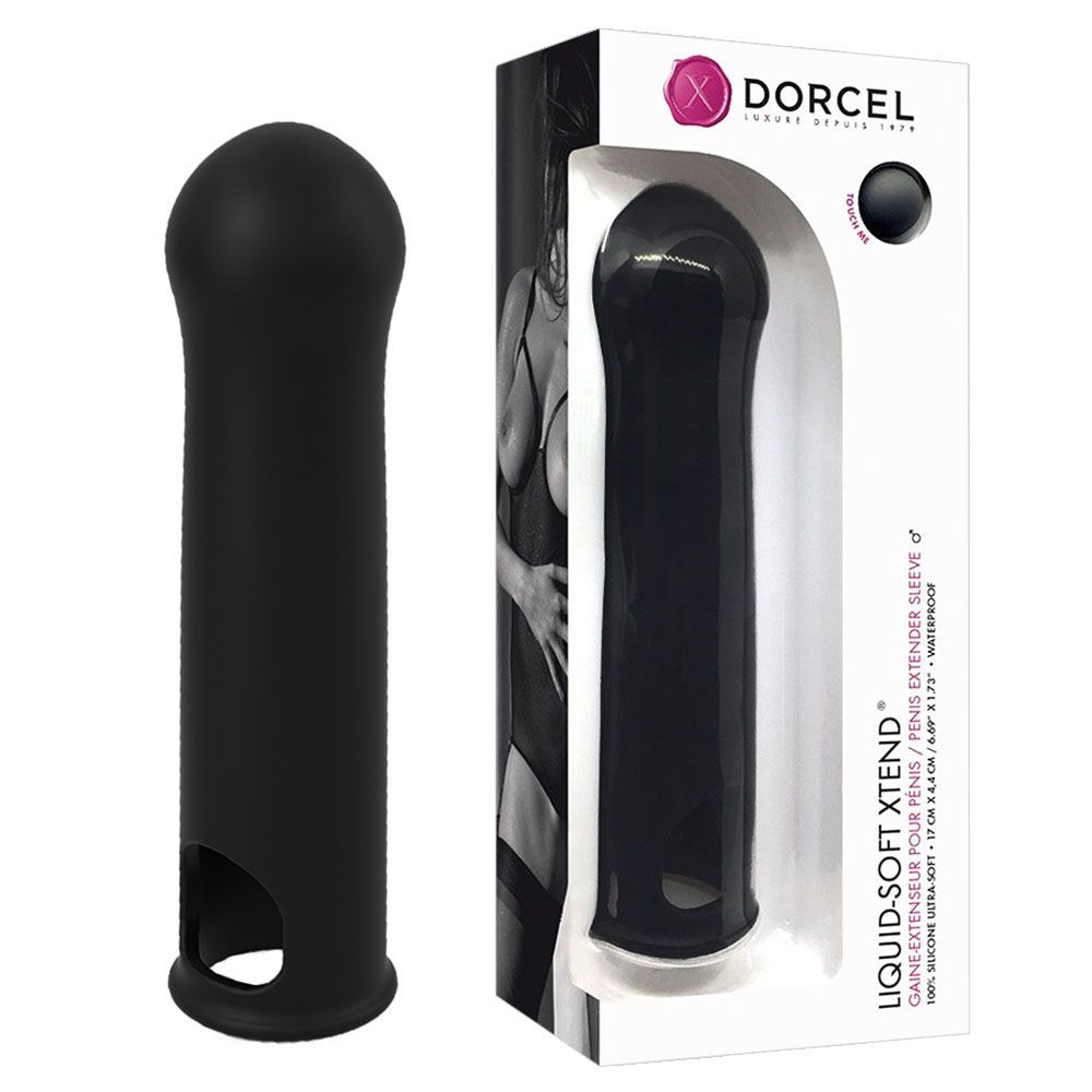 Насадка на пеніс Dorcel Liquid-soft Xtend, 17 см (чорний)
