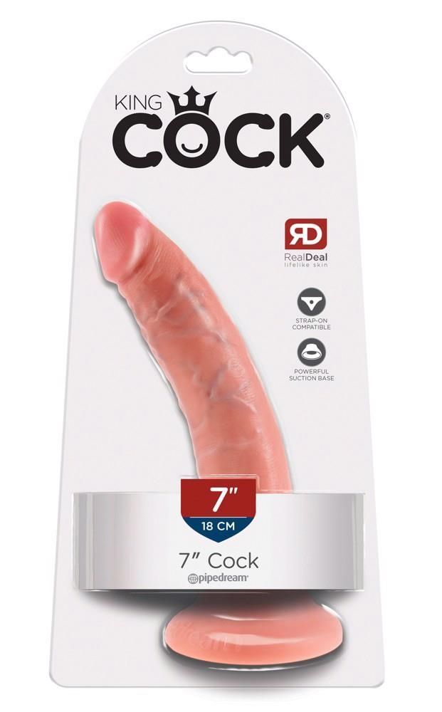 Фаллоимитатор King Cock 7", 20.5 см (телесный)