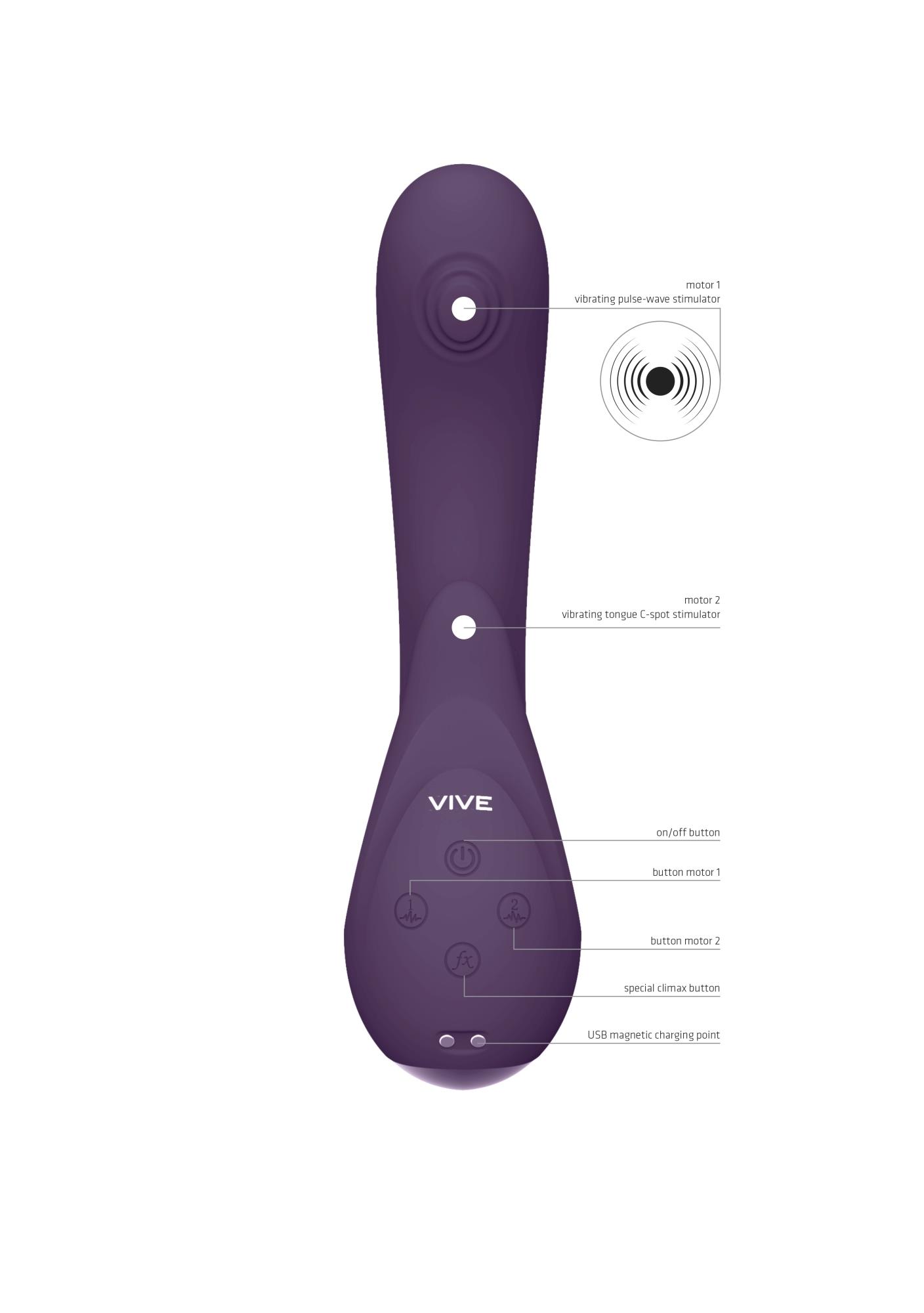 Вибратор Vive Miki, 22 см (фиолетовый)