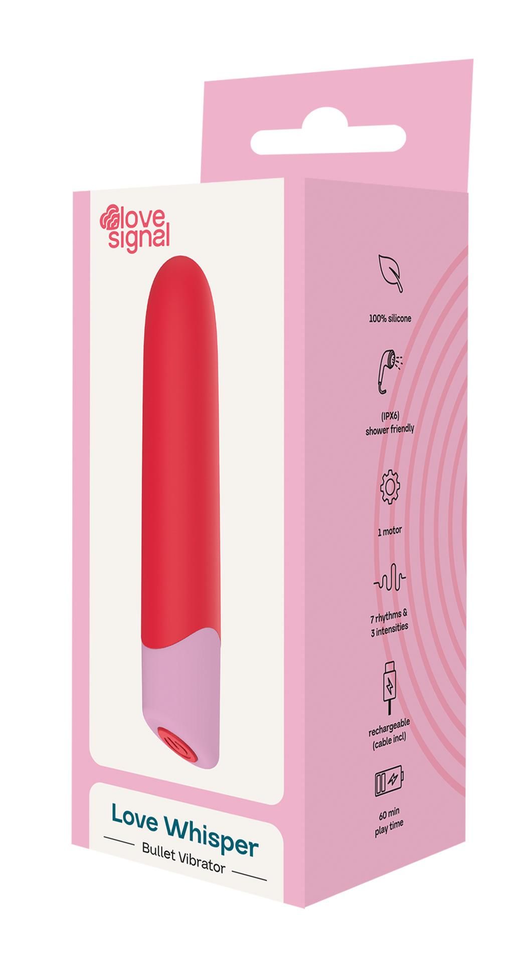 Mini wibrator Dream Toys Love Whisper, 12.5 cm (czerwony)
