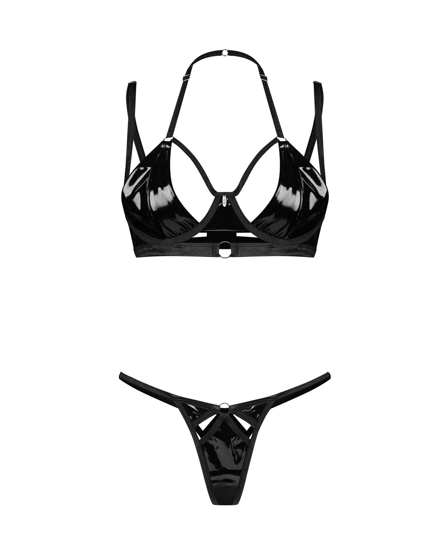 Комплект белья Obsessive Keira Lise, L/XL (черный)