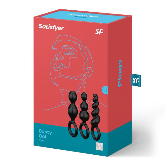Набор анальных пробок Satisfyer Booty Call, 3 шт (черный)