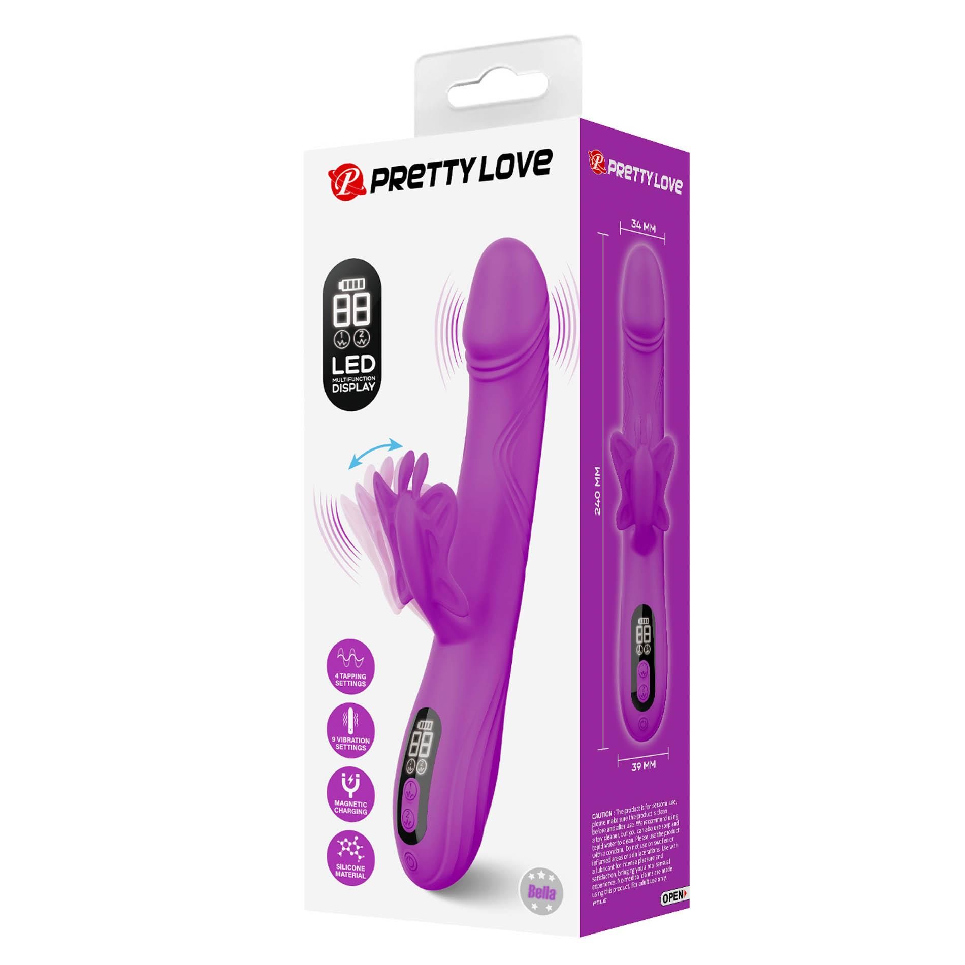 Вибратор-кролик Pretty Love Bella Purple, 24 см (фиолетовый)