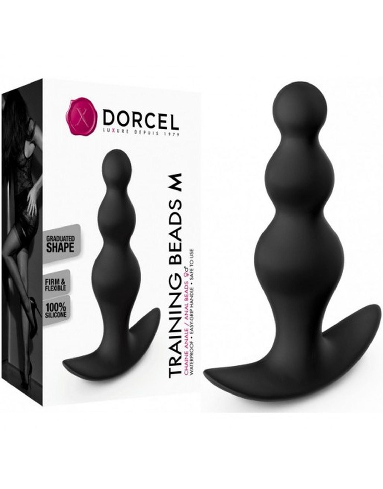 Korek analny Dorcel Training Beads M, 11,5 cm (czarny)