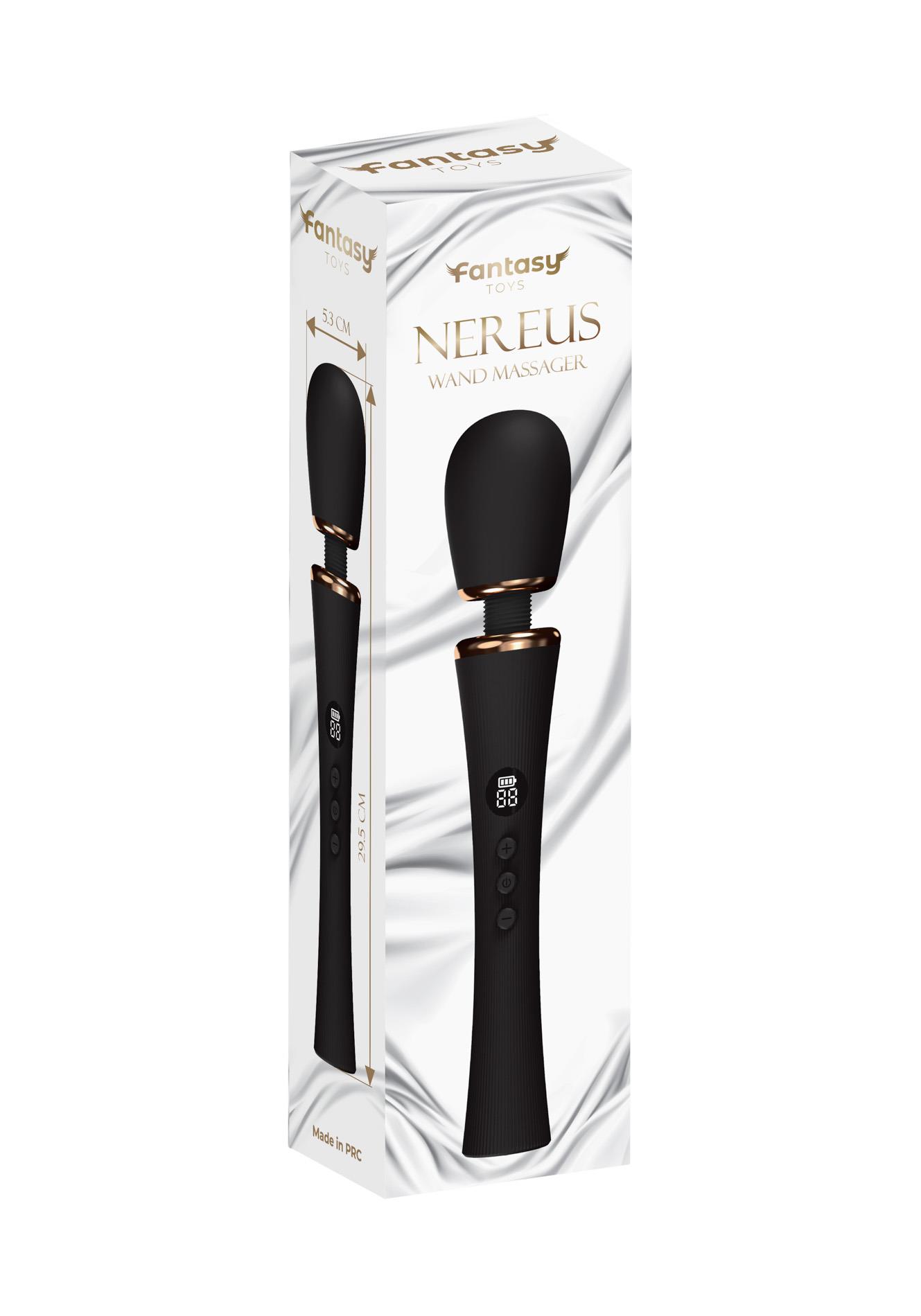 Fantasy Nereus Powerful Clitoral Massager - Wibrator łechtaczkowy, Czarny, 29.5 cm