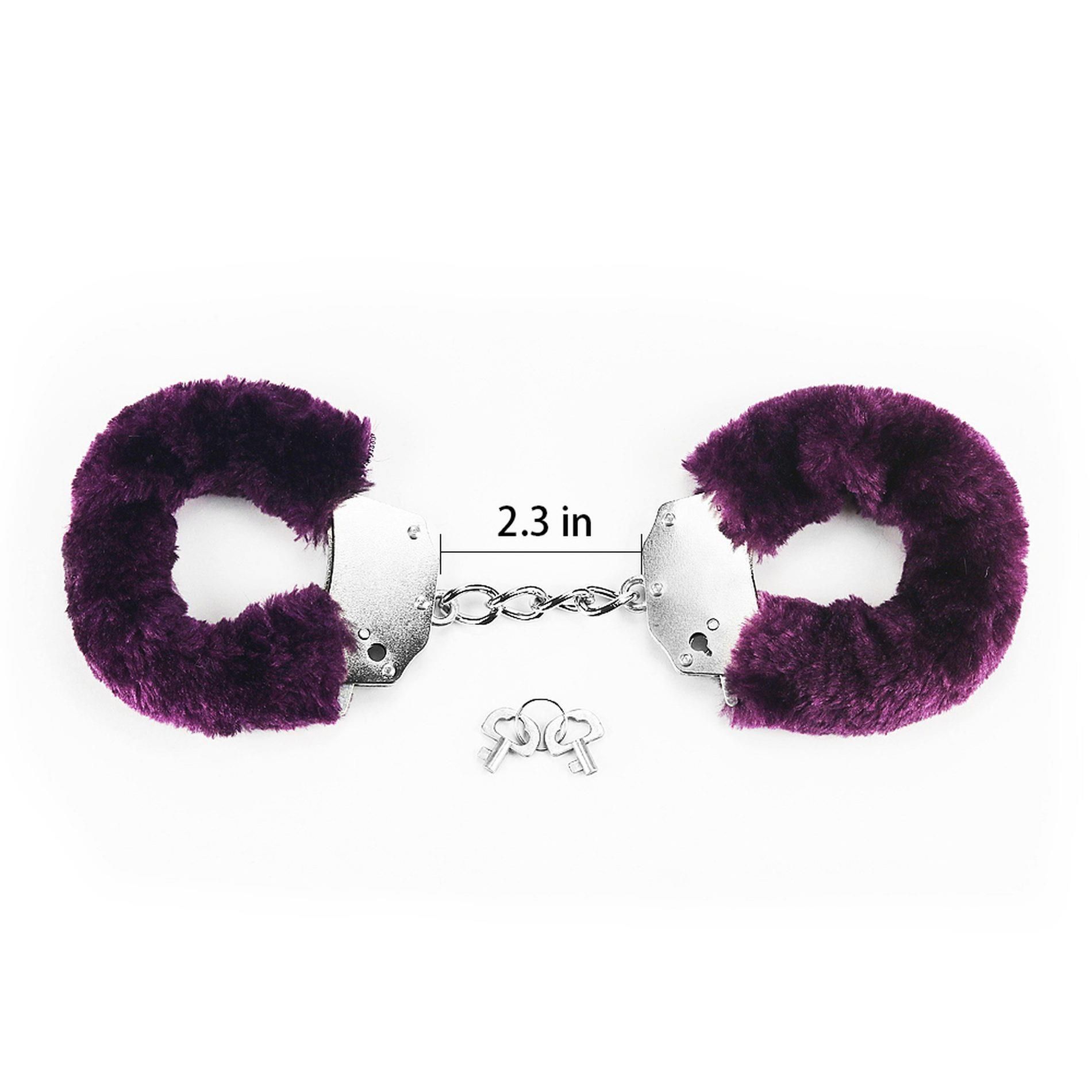 Хутряні наручники Fetish Pleasure Fluffy (фіолетовий)