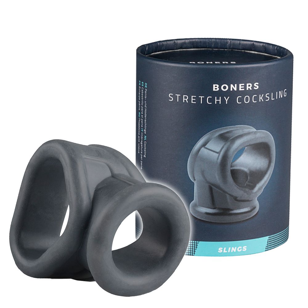 Эрекционное кольцо Boners Liquid Silicone 2 in 1 Ballstretcher (серый)