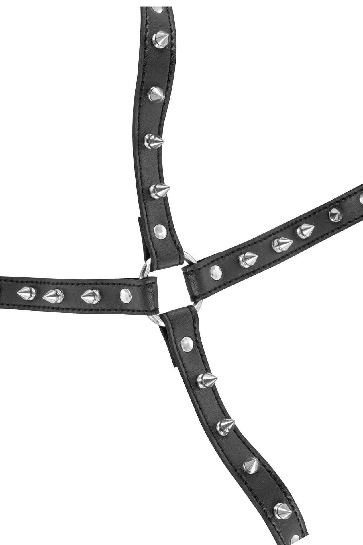 Портупея с шипами Fetish Tentation Sexy Adjustable Chest Harness (черный)