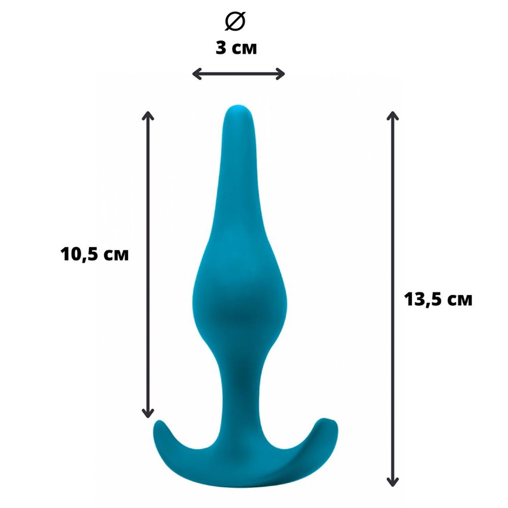 Анальна пробка Lola Games Plug Smooth Aquamarine, 12.5 см (синій)