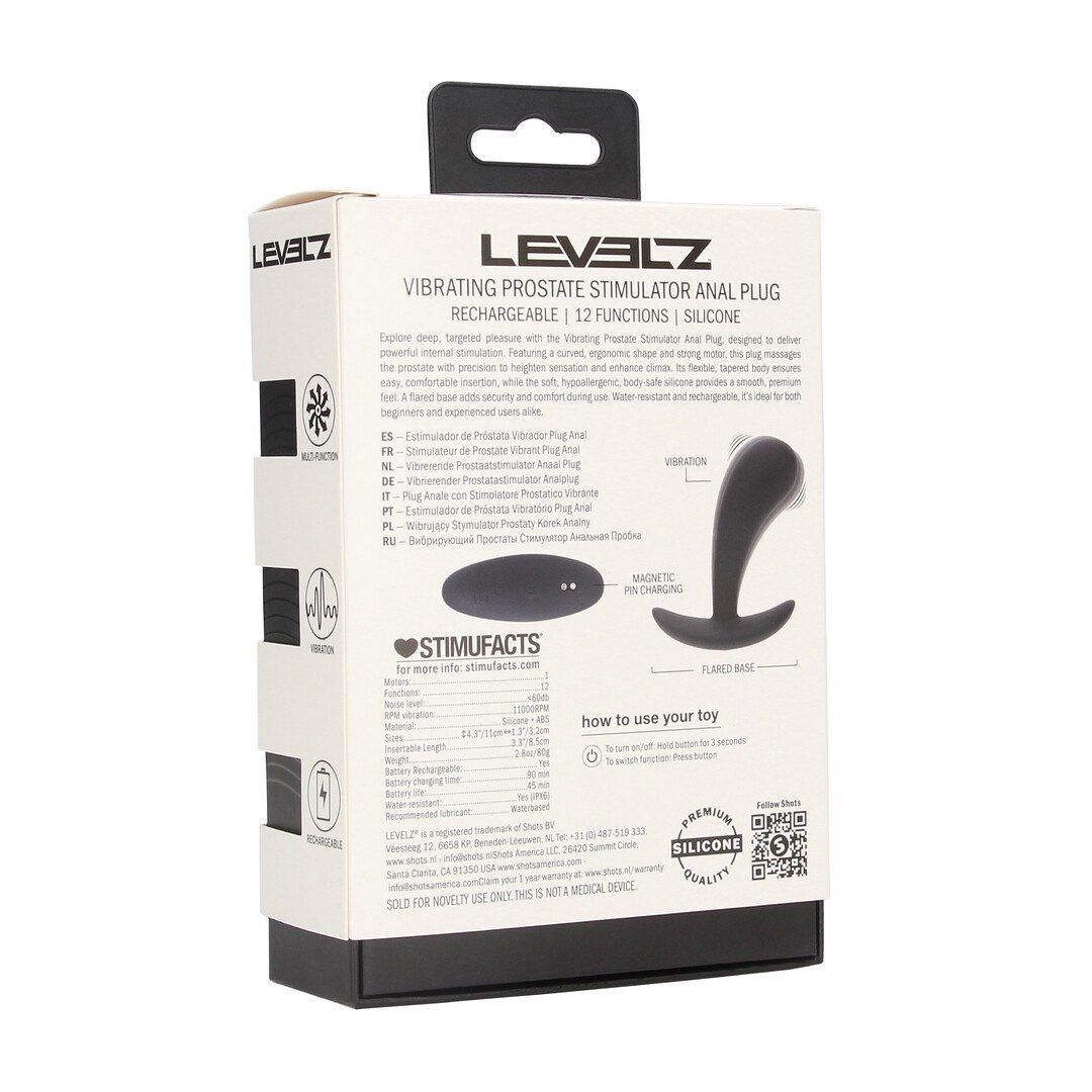 Стимулятор простаты Levelz Vibrating S, 11 см (черный)