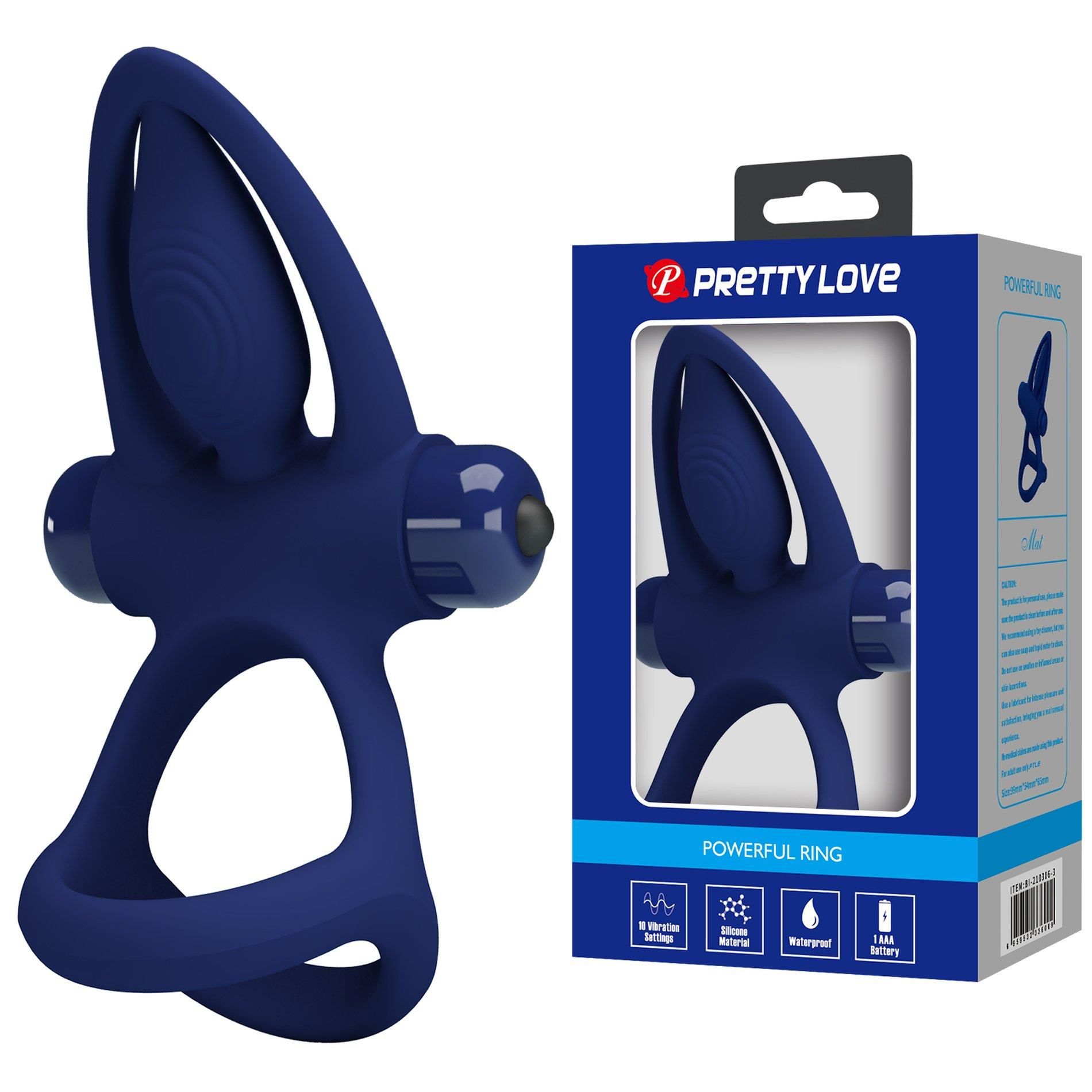 Виброкольцо Pretty Love Vibration Cock Ring (синий)