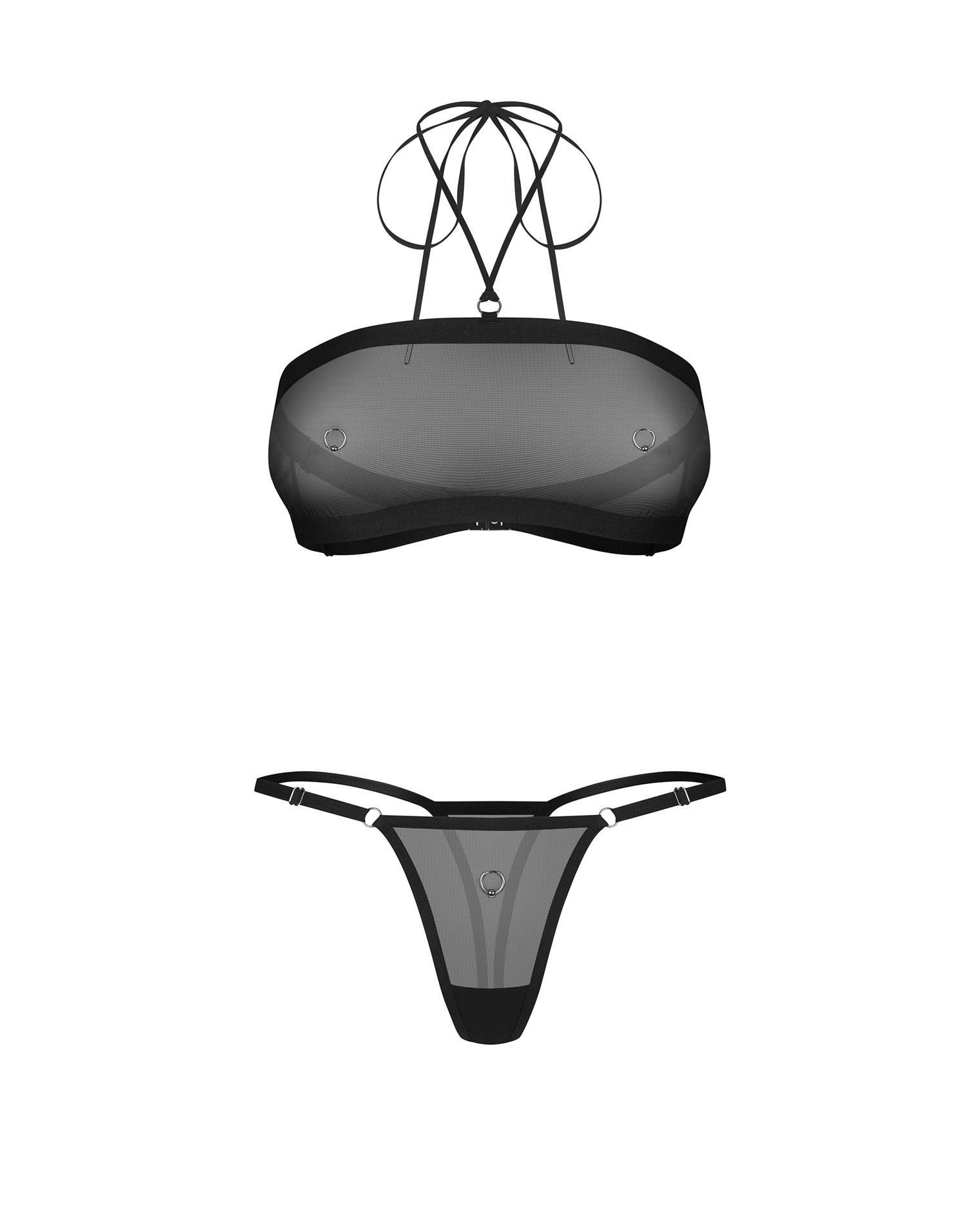 Комплект белья Obsessive Orinelle, S/M (черный)