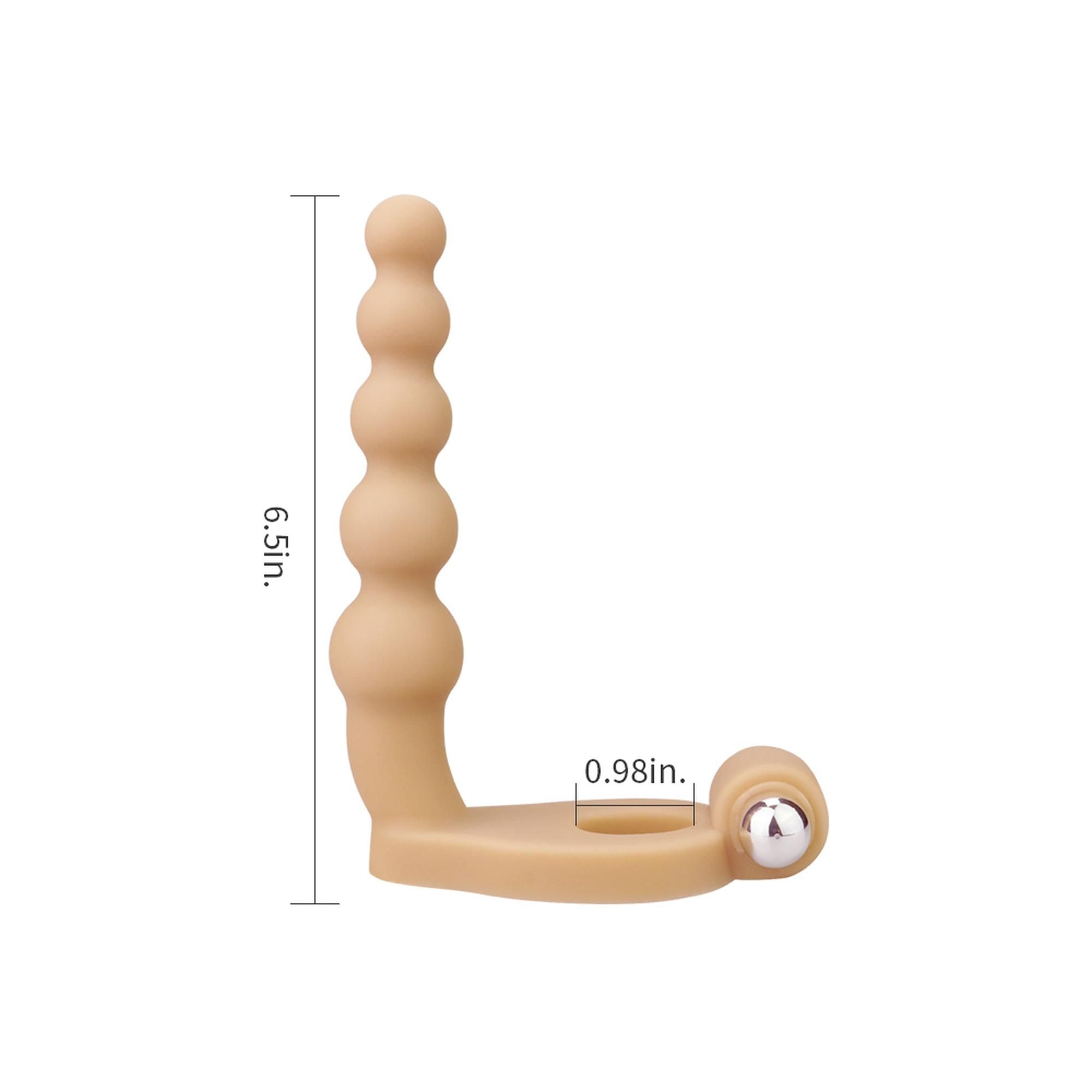 Анальна пробка з ерекційним кільцем The Ultra Soft Double, 16,5 см (тілесний)
