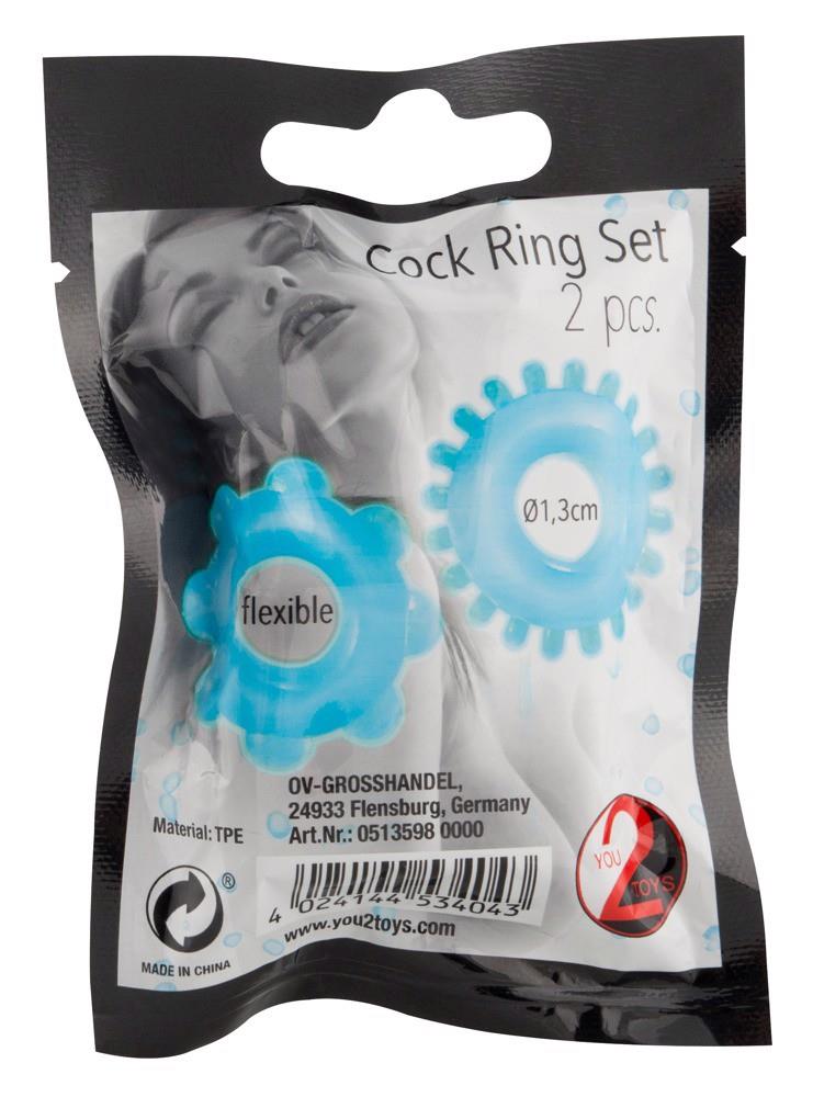 Набор эрекционных колец для пениса Cock Ring Set, 2 шт (голубой)